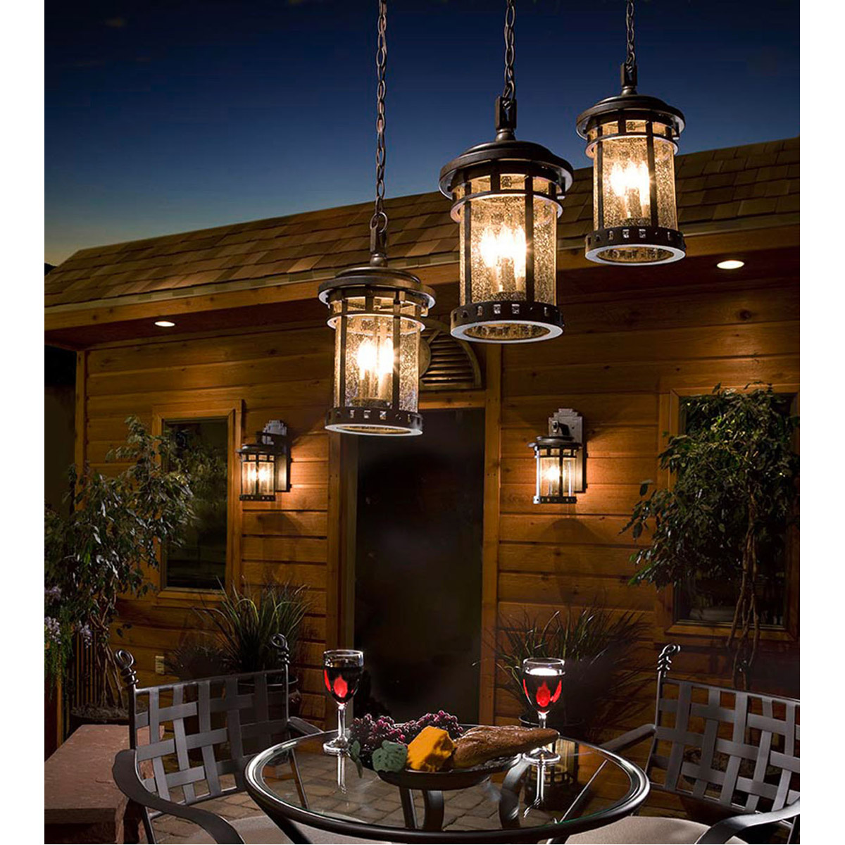 Maxim Santa Barbara VX Outdoor Hanging Lantern Sienna 3 Light