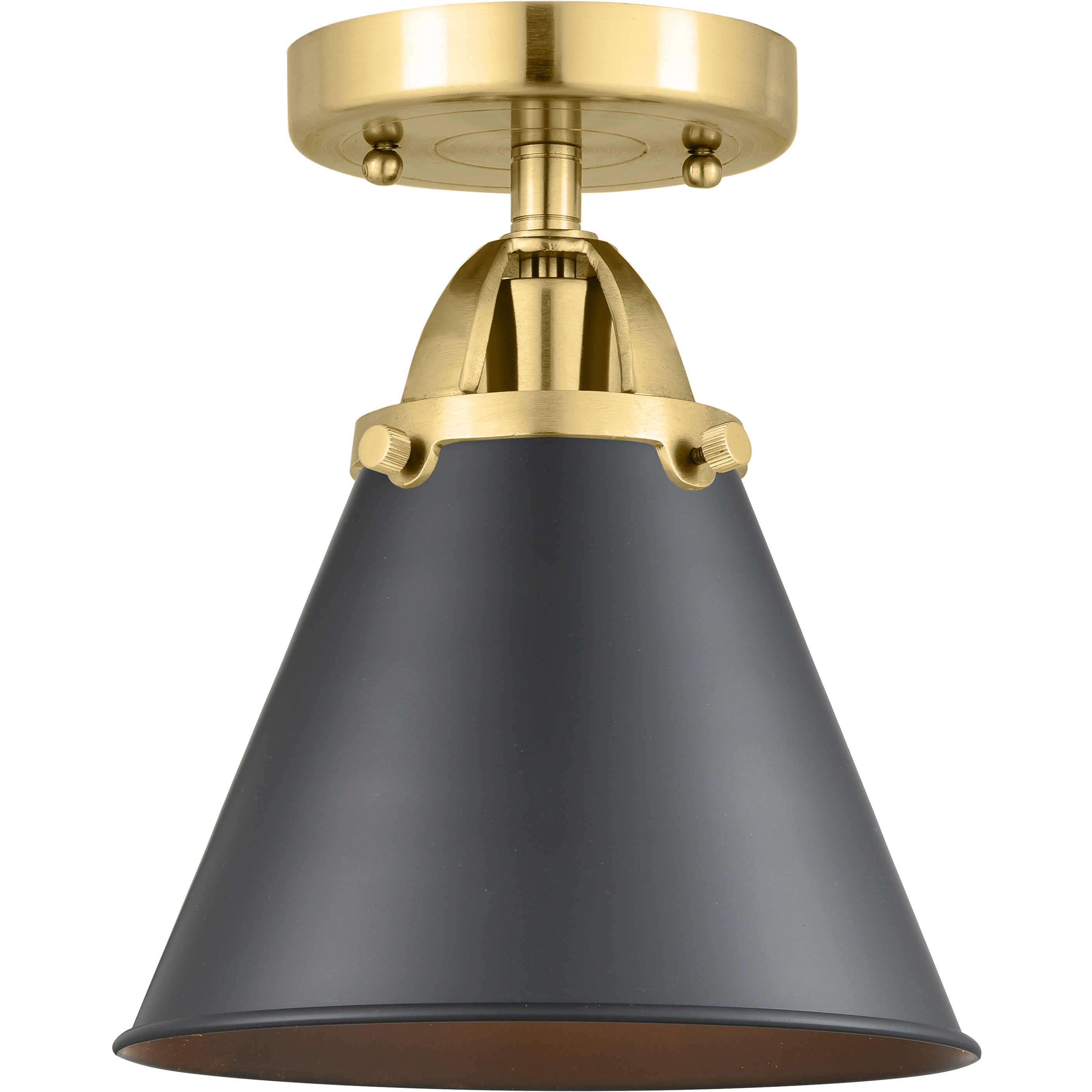 Nouveau 2 Appalachian LED 8 inch Satin Gold Semi-Flush Mount Ceiling Light in Matte Black