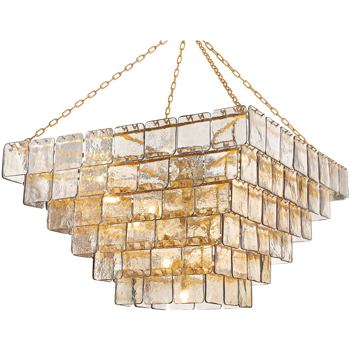 Regal 29 Light 47.75 inch Vintage Gold Leaf Chandelier Ceiling Light