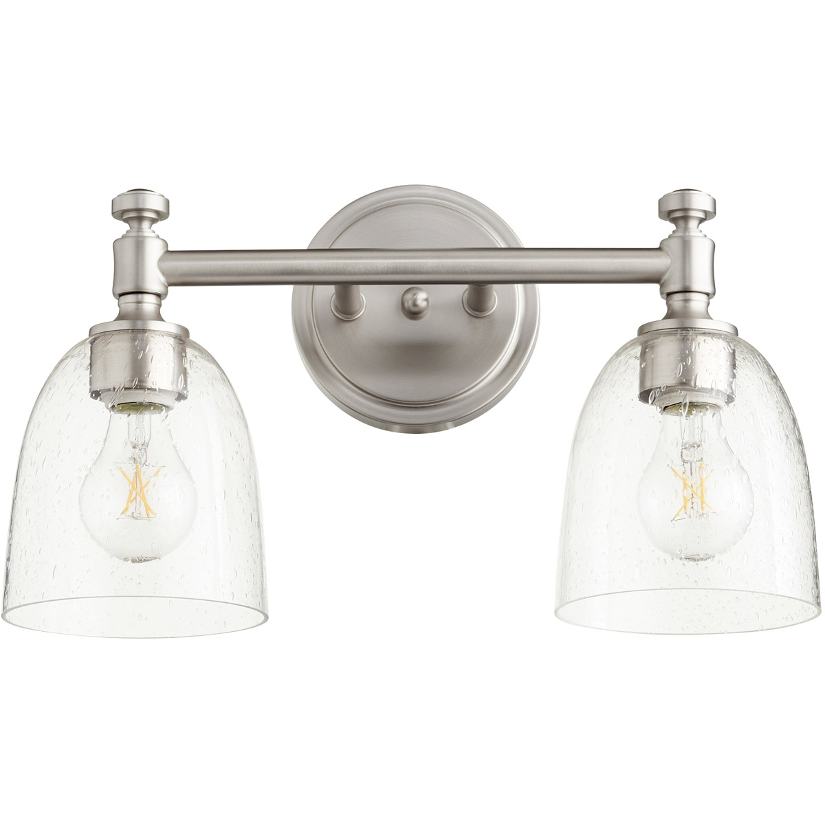 Rossington 2 Light 16.63 inch Satin Nickel Vanity Light Wall Light in Clear Seeded