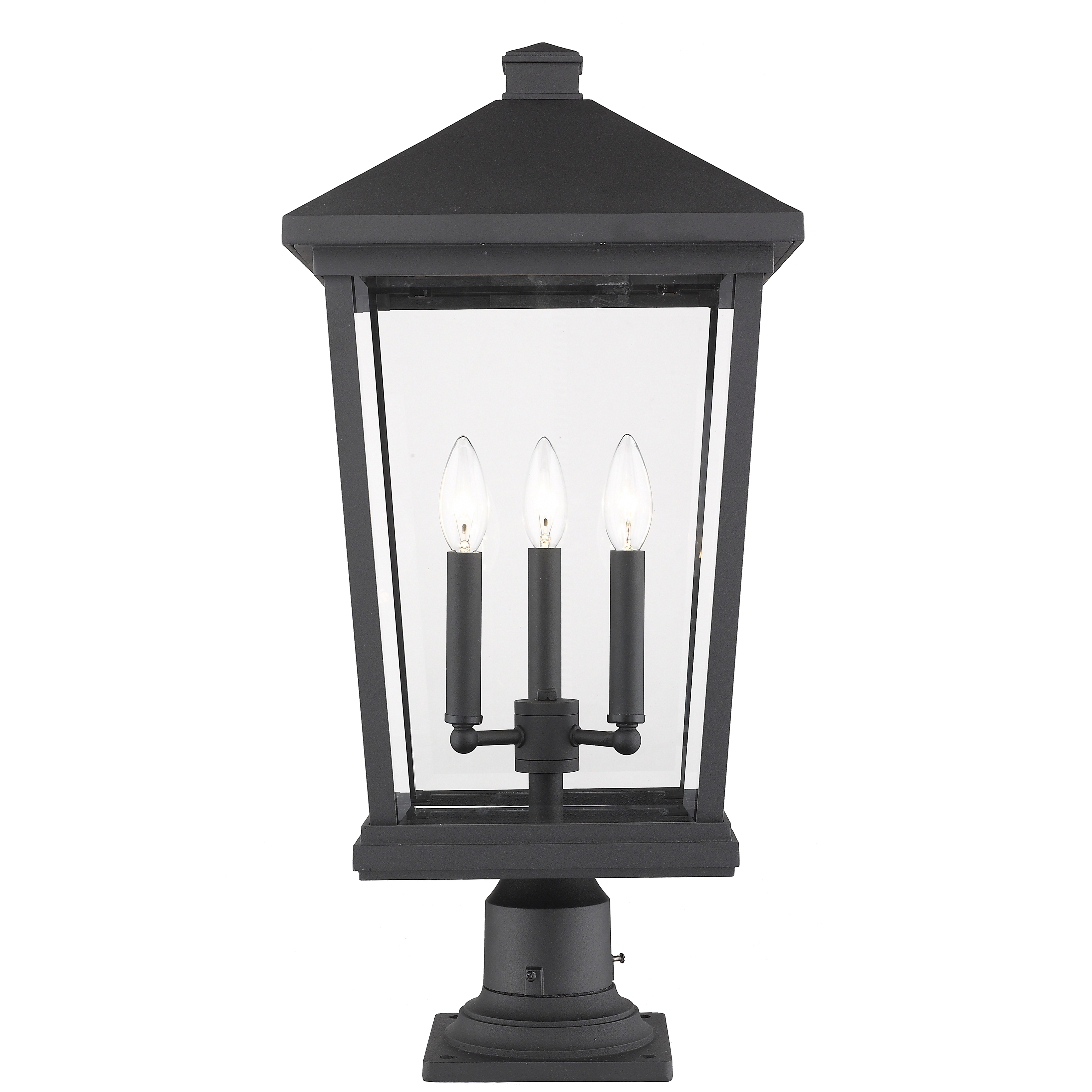 Beacon 3 Light 25.5 inch Black Outdoor Pier Mounted Fixture