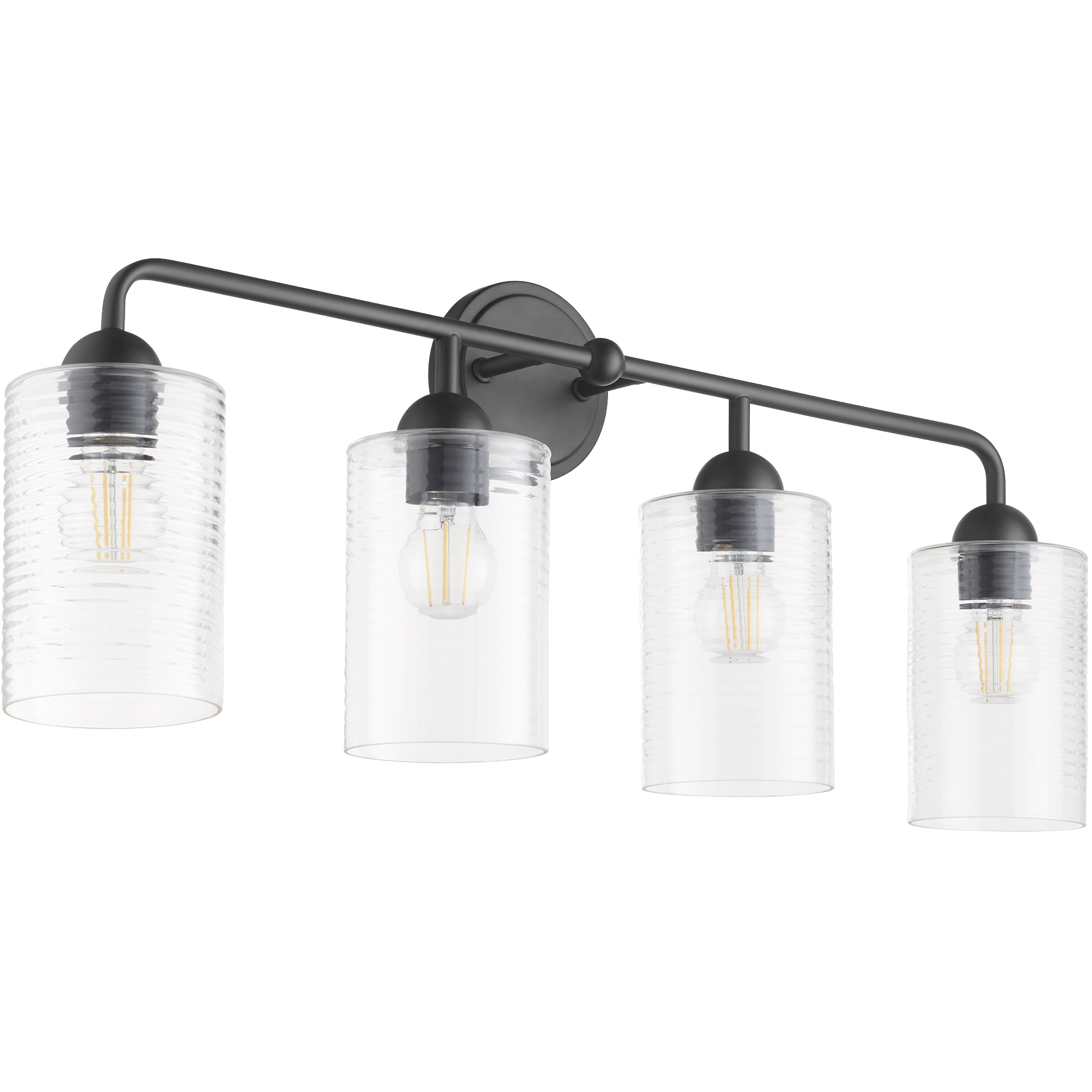 Charlotte 4 Light 32.5 inch Matte Black Vanity Light Wall Light