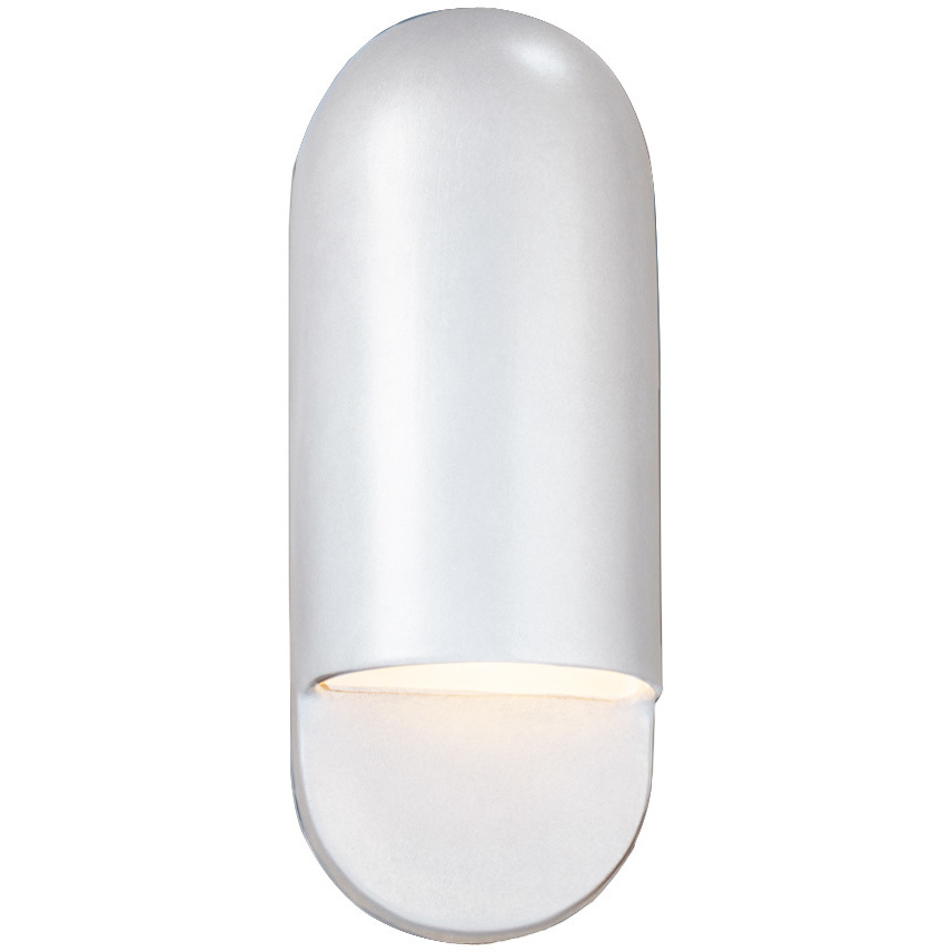 Ambiance Collection - Capsule Wall Sconce Wall Light in Replaceable Bulb, Gloss White, 4D x 14H, Form+Finish+Function