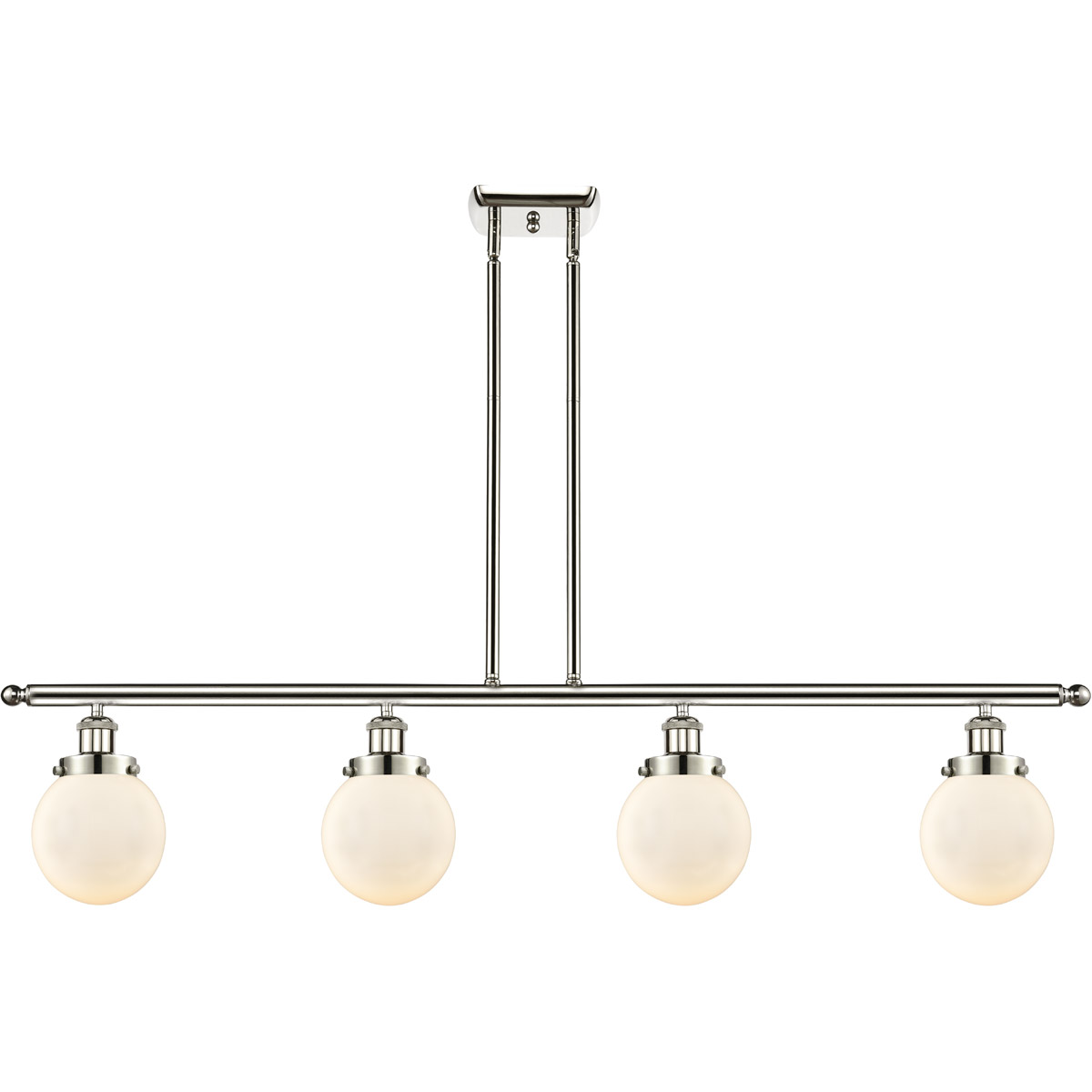 Ballston Beacon LED 48 inch Polished Nickel Island Light Ceiling Light in Matte White Glass