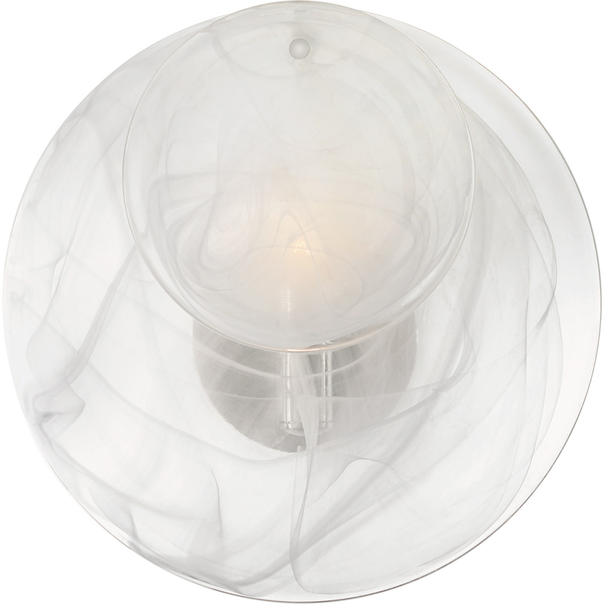 AERIN Loire 1 Light 12 inch Polished Nickel Sconce Wall Light in White Strie Glass, Small