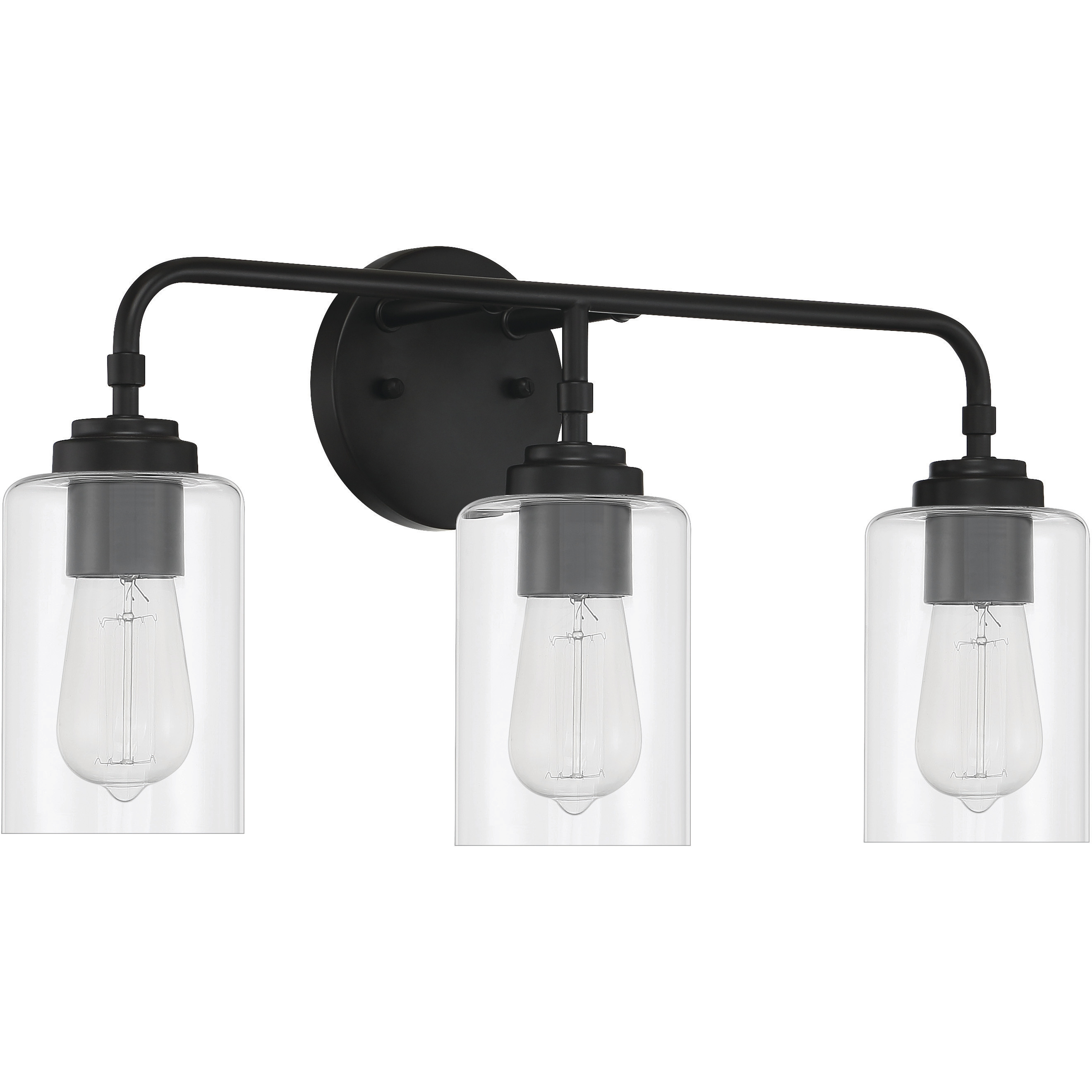 Stowe 3 Light 22 inch Flat Black Vanity Light Wall Light