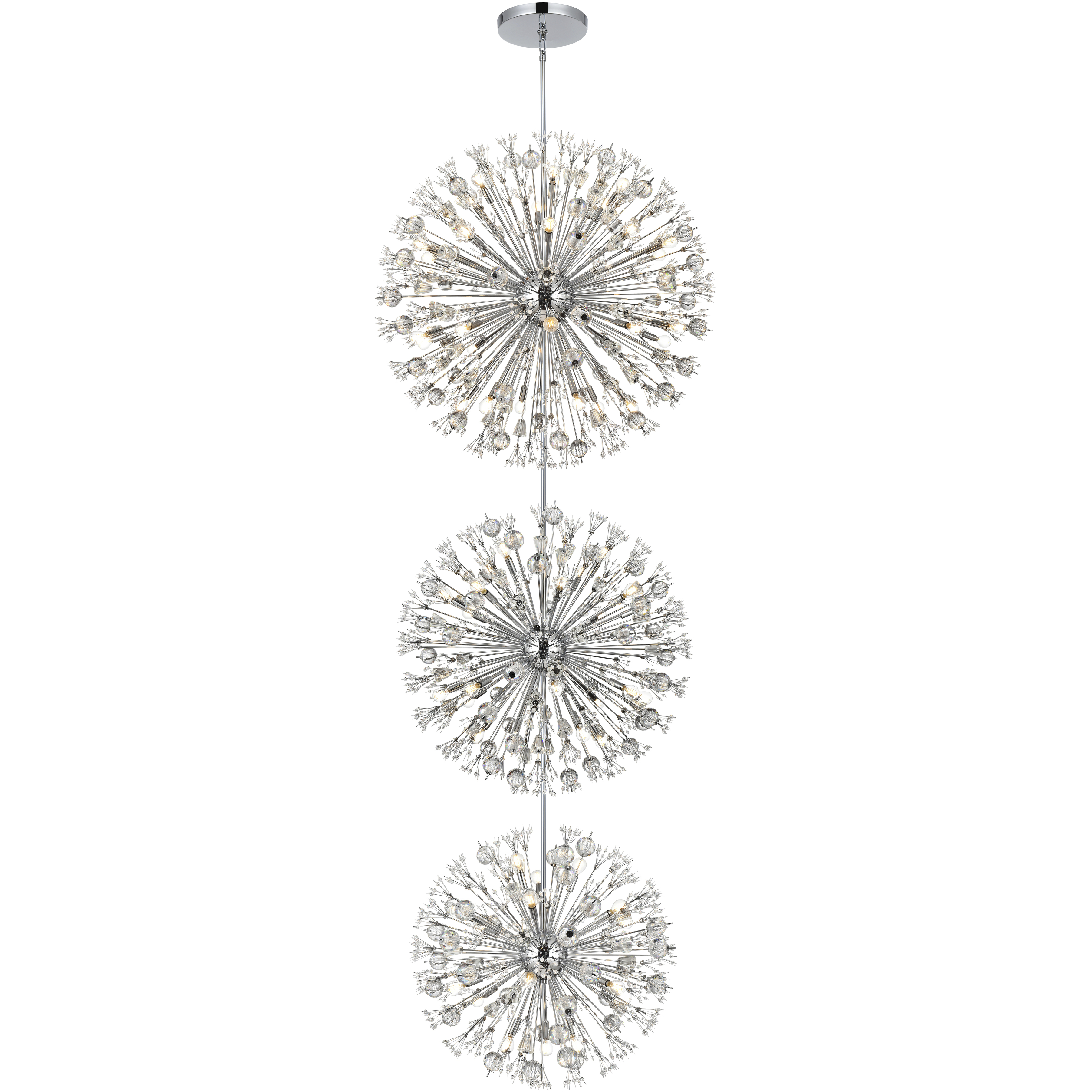 Vera 74 Light 44 inch Chrome Chandelier Ceiling Light