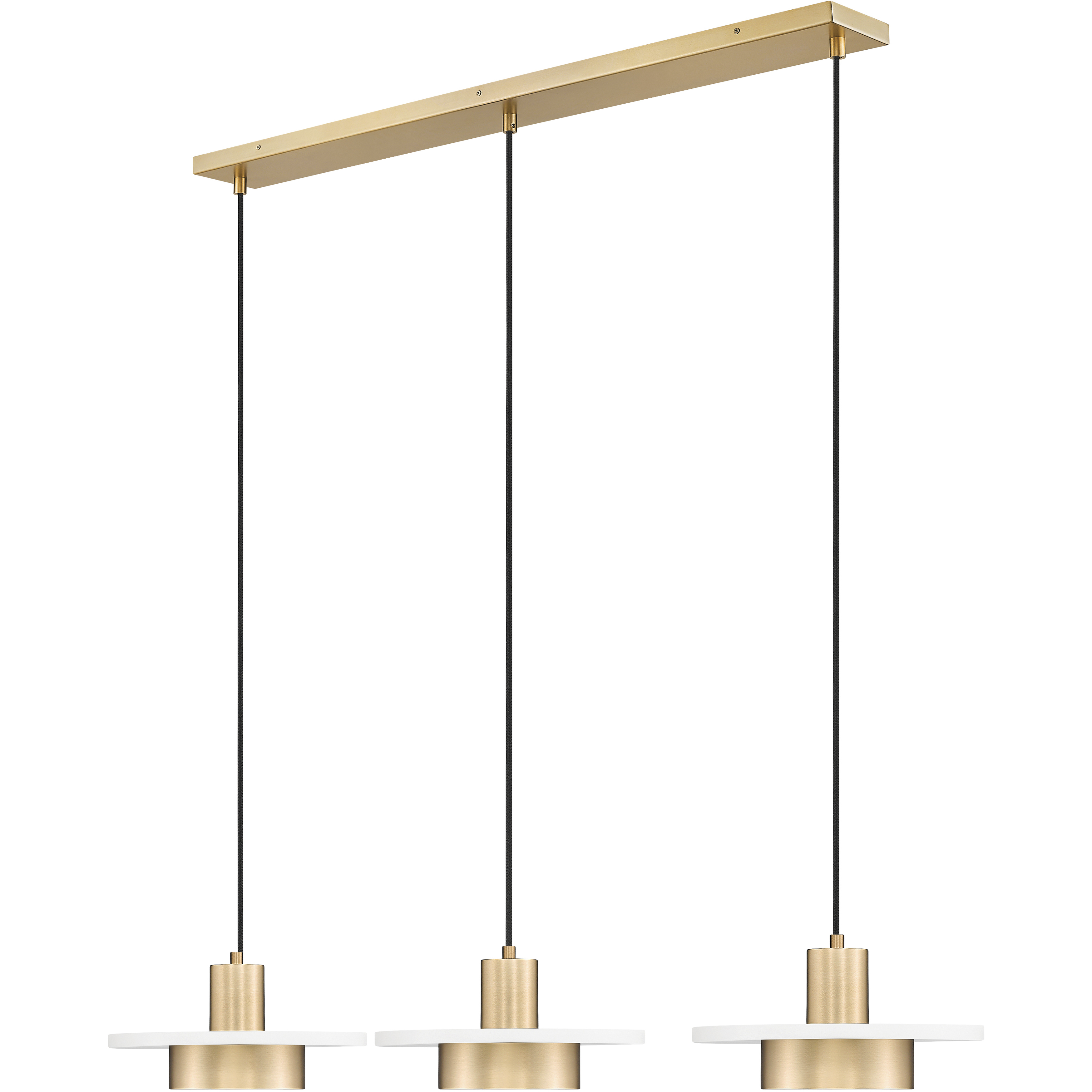 Ludo LED 52 inch Matte White and Modern Gold Linear Chandelier Ceiling Light