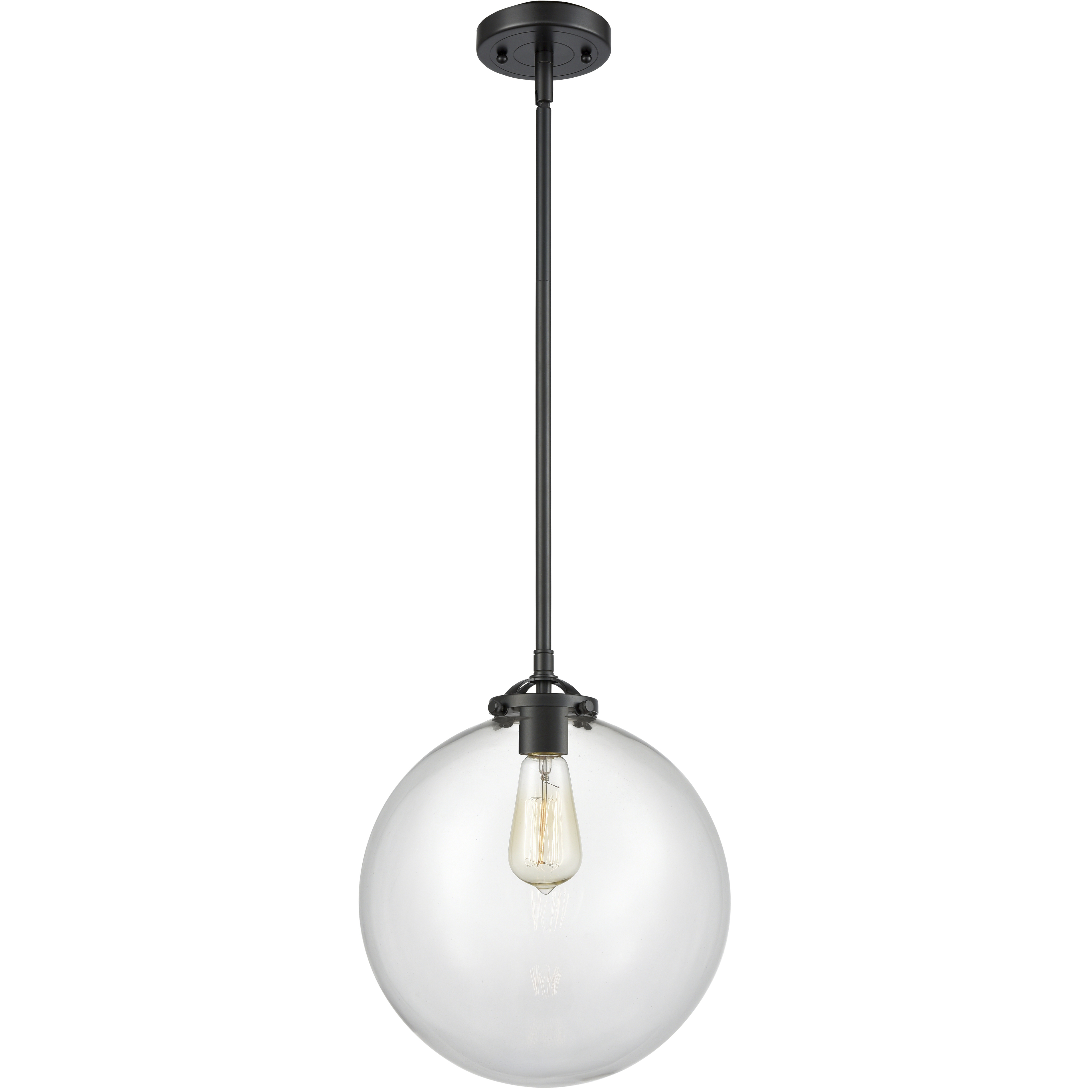 Nouveau Beacon 1 Light 12 inch Oil Rubbed Bronze Mini Pendant Ceiling Light in Incandescent, Clear, Nouveau