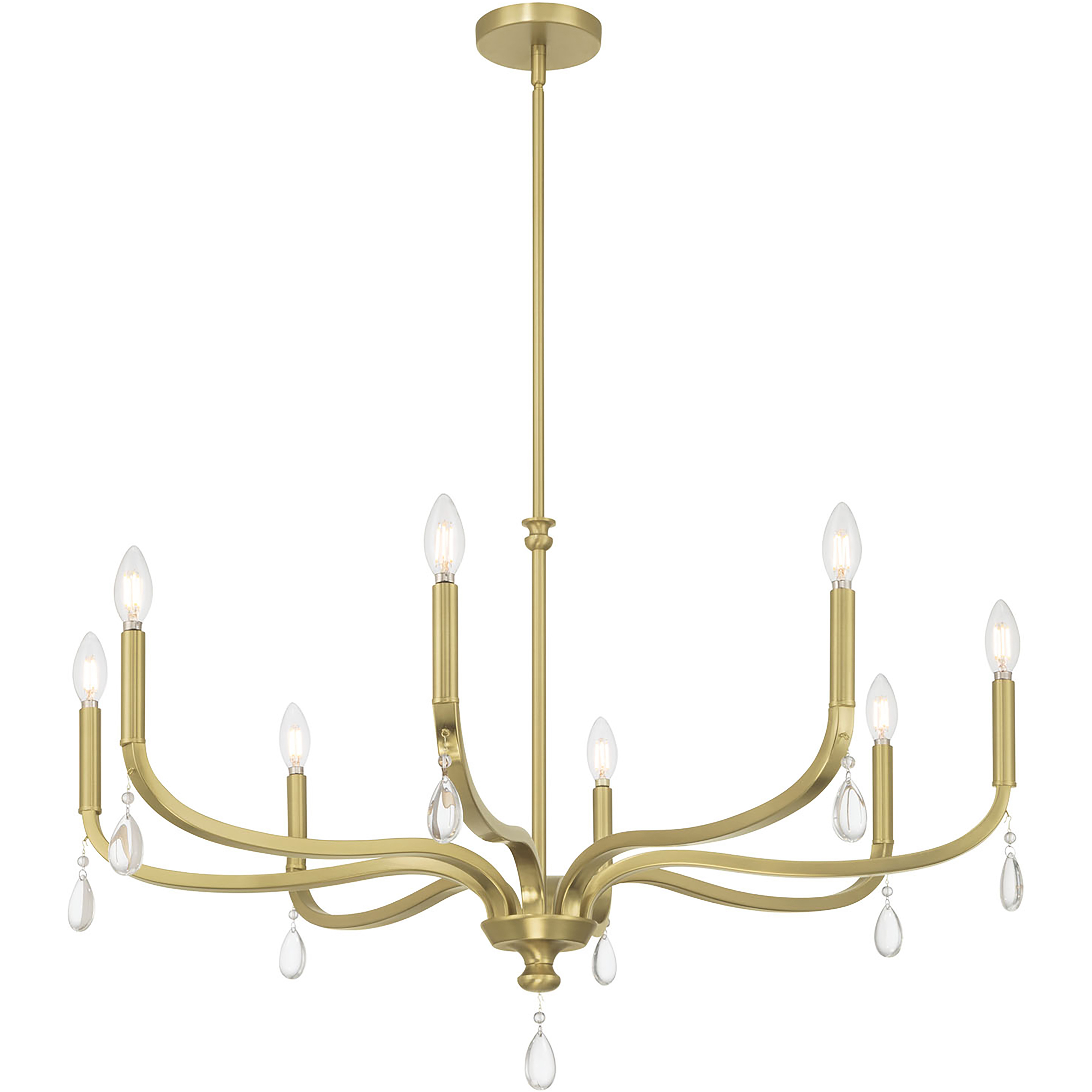 Viremont 8 Light 36 inch Vintage Brass Chandelier Ceiling Light