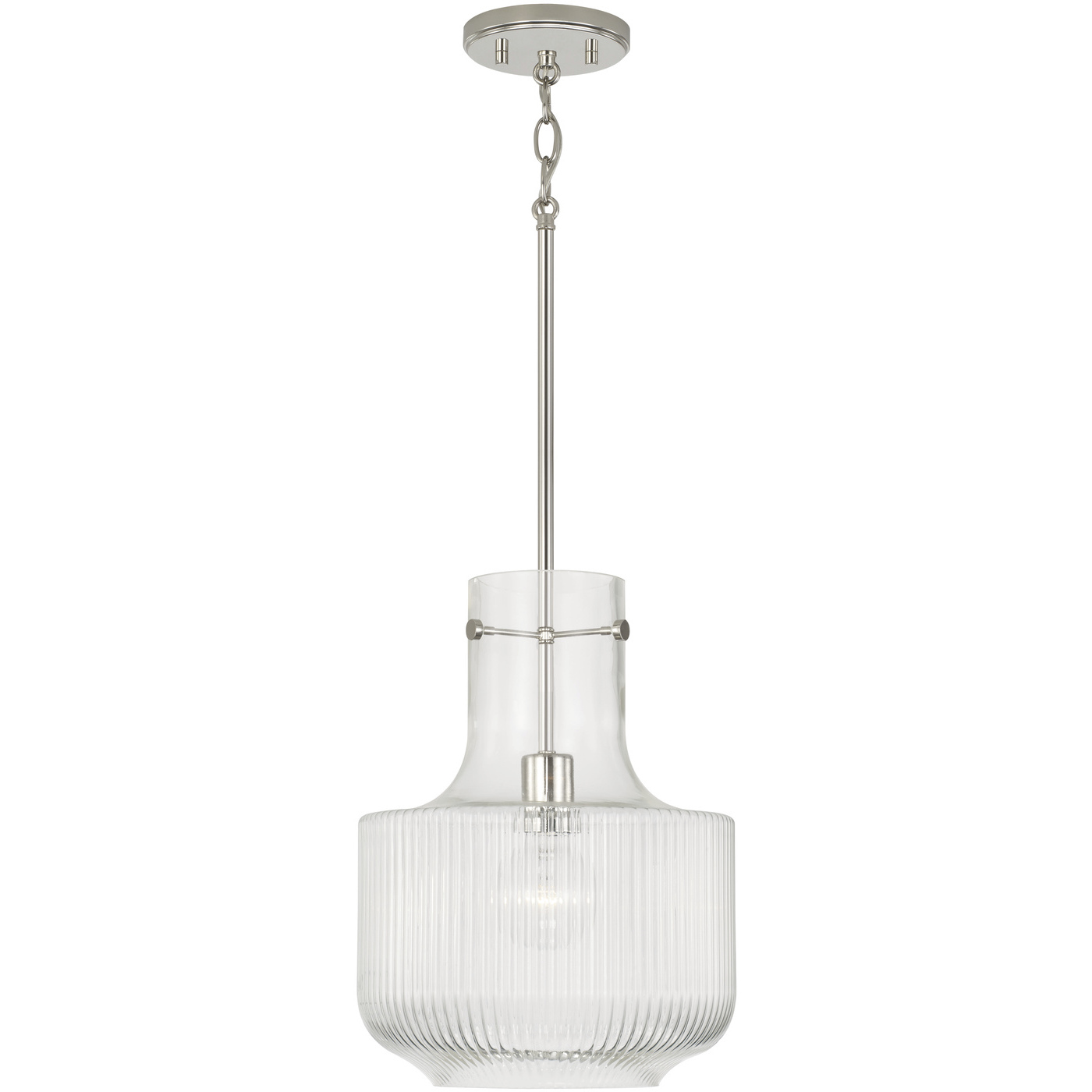 Nyla 1 Light 11 inch Polished Nickel Pendant Ceiling Light