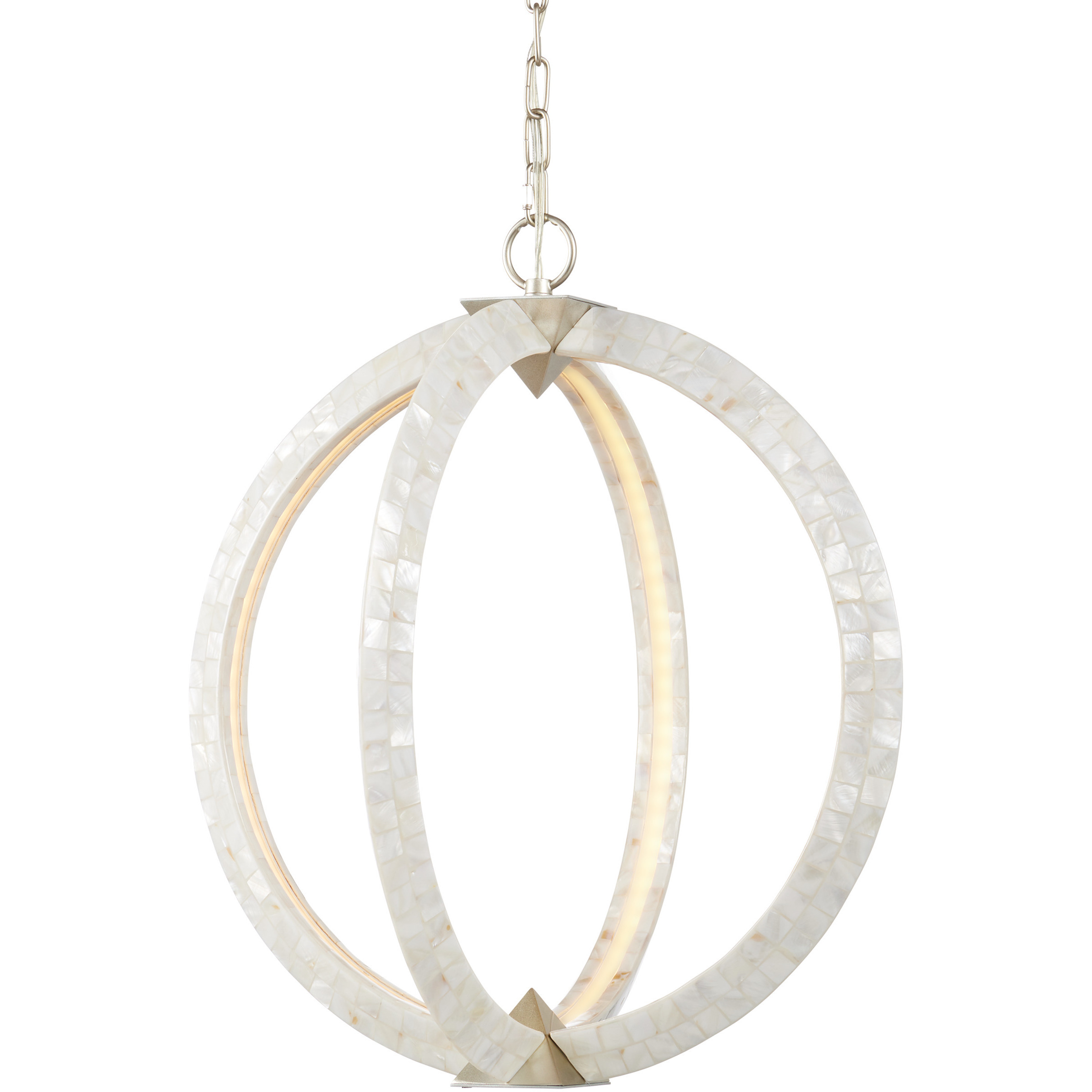 Arietta LED 20 inch Contemporary Silver Leaf Chandelier Ceiling Light