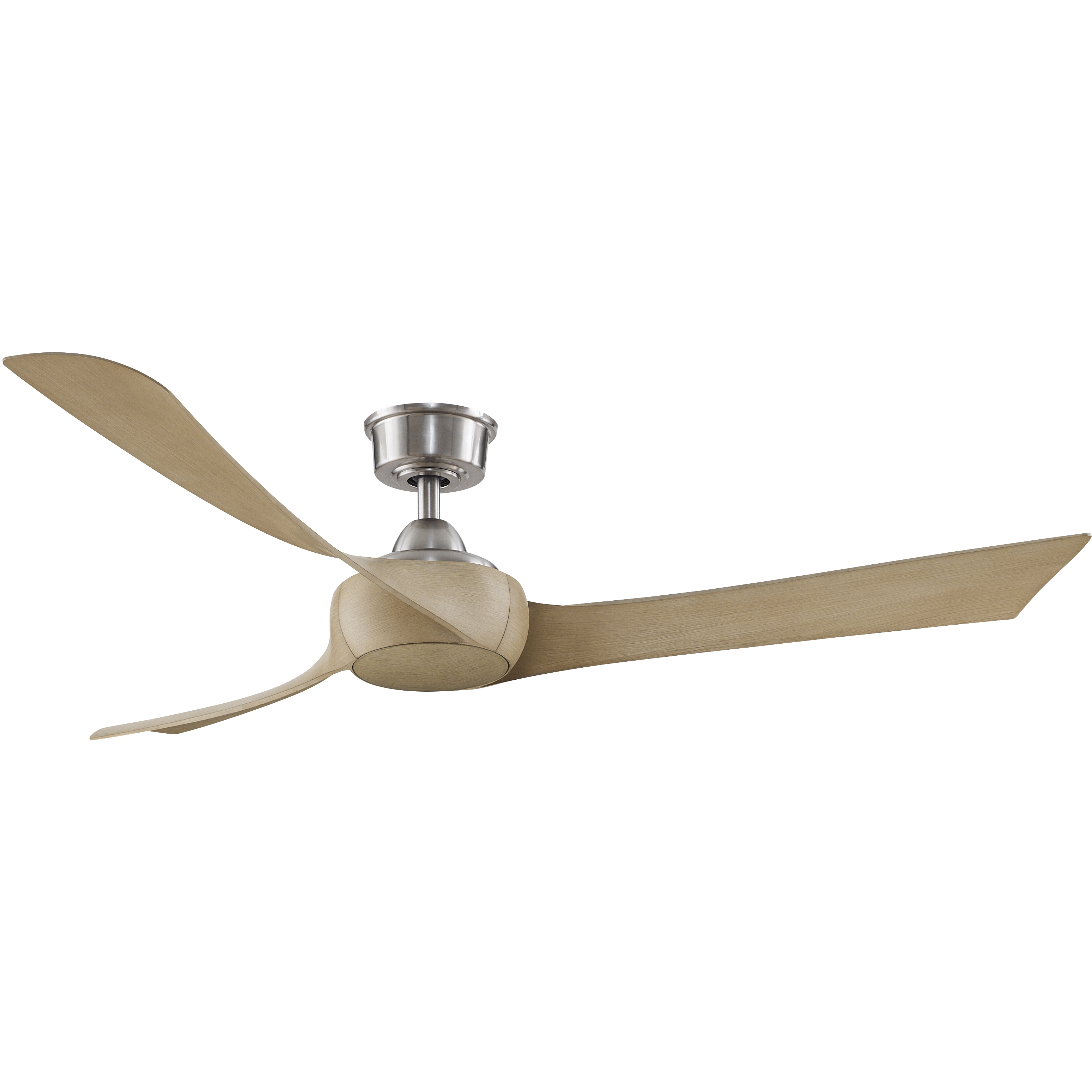 Wrap Custom 56 inch Brushed Nickel with Natural Blades Indoor/Outdoor Smart Ceiling Fan, Kit