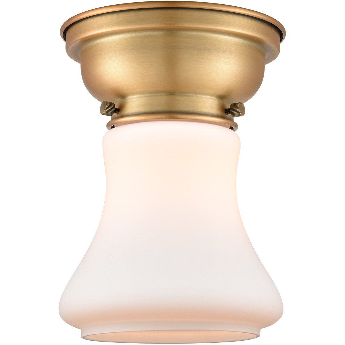 Aditi Bellmont 1 Light 6 inch Brushed Brass Flush Mount Ceiling Light in Matte White Glass, Aditi