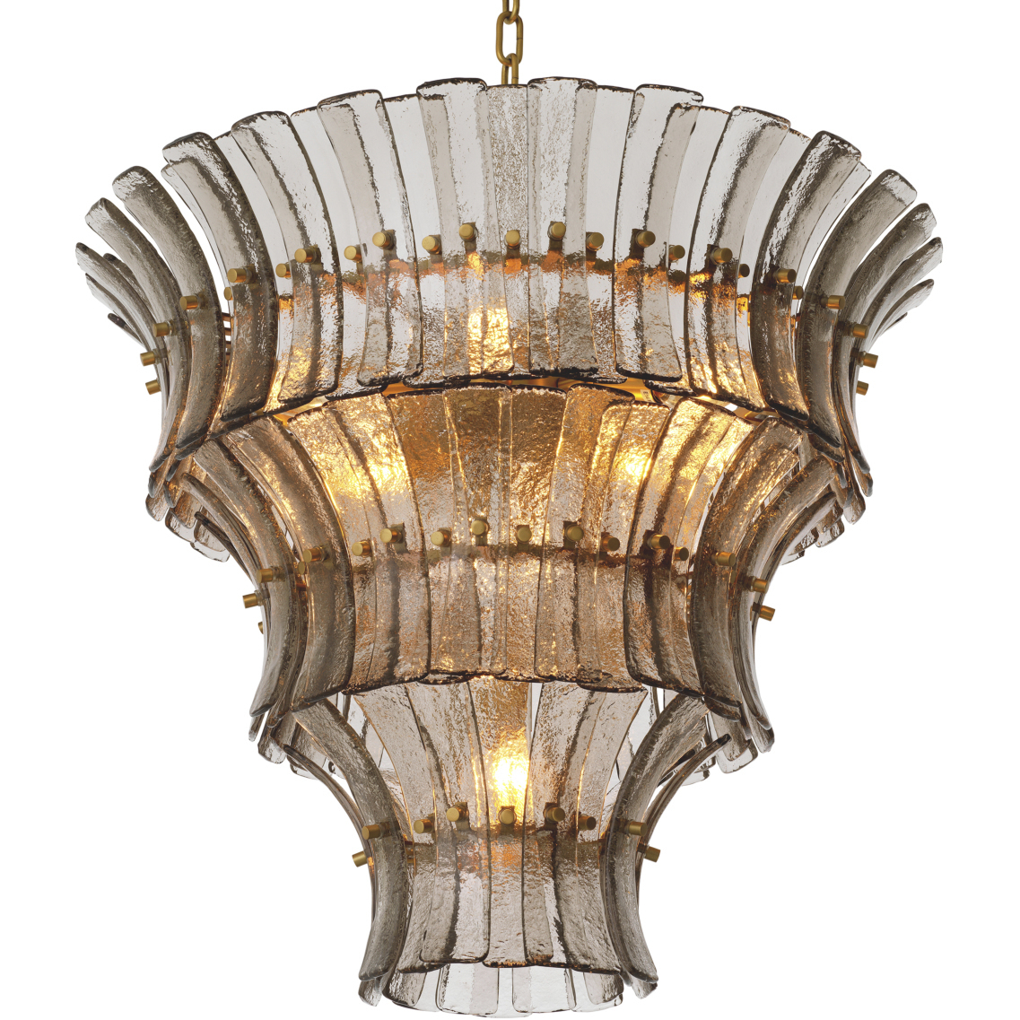 Toscano 10 Light 26.38 inch Antique Brass and Smoke Glass Chandelier Ceiling Light