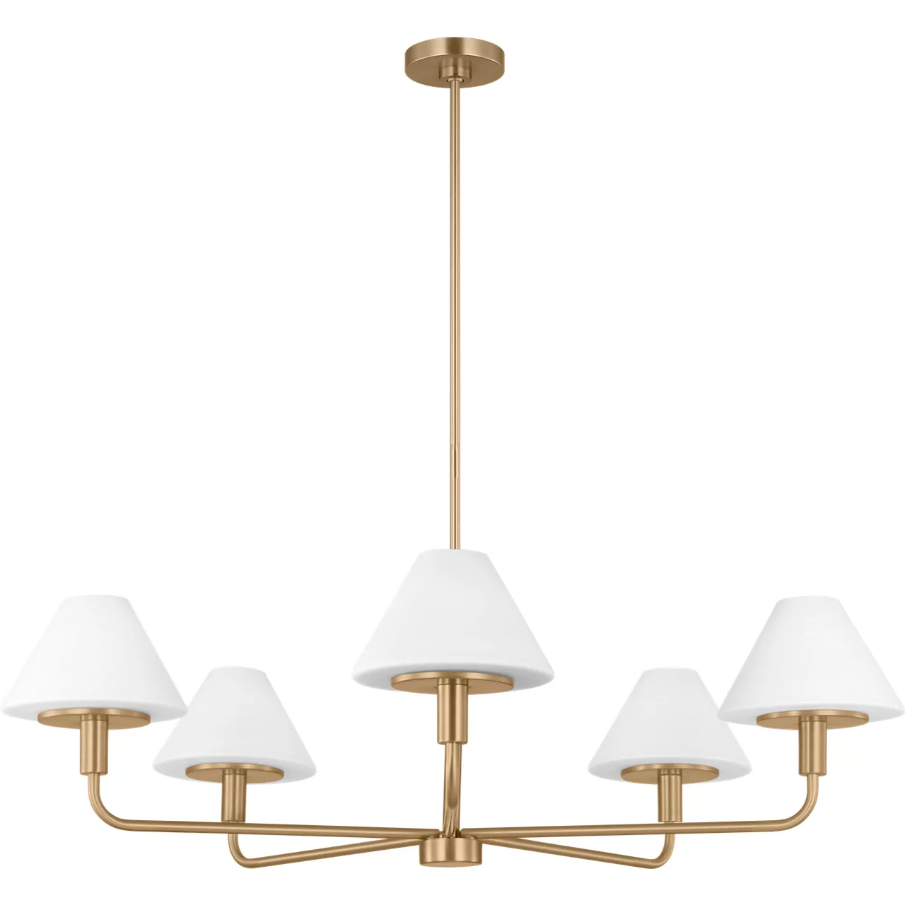 Mendota 5 Light 40 inch Satin Brass Chandelier Ceiling Light