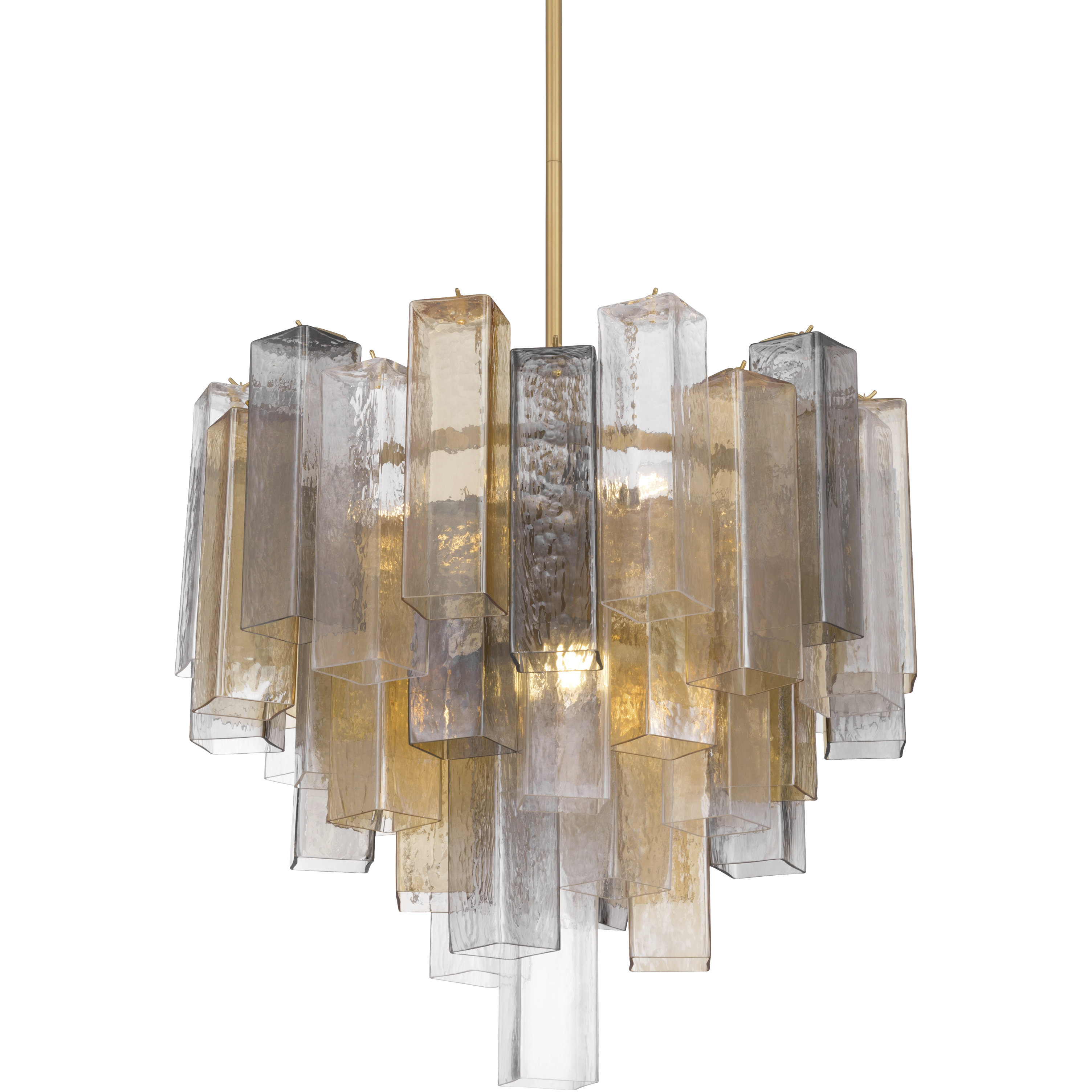 Torvento 9 Light 25.25 inch Legacy Brass Pendant Ceiling Light in Clear,  Grey and Amber Handmade Glass