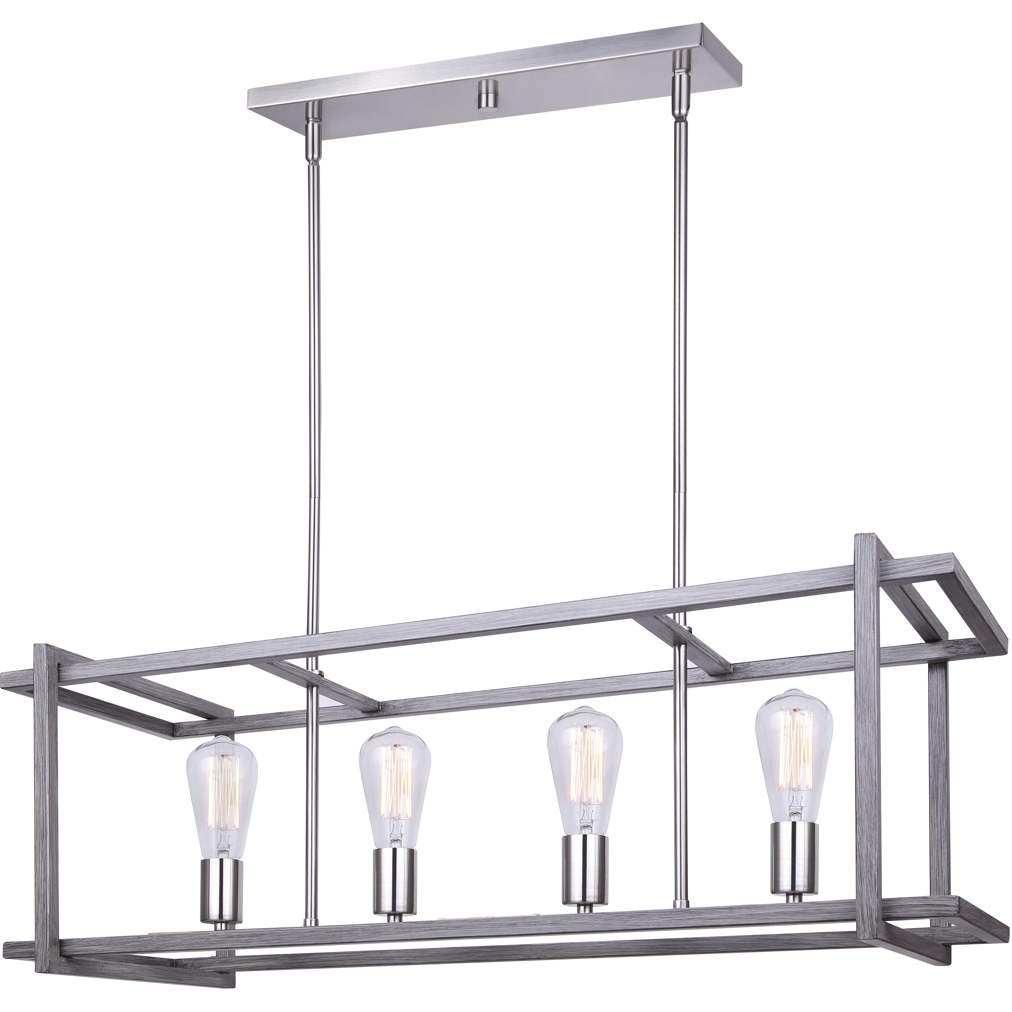 Carli 4 Light 33 inch Brushed Nickel and Brushed Dark Grey Chandelier Ceiling Light