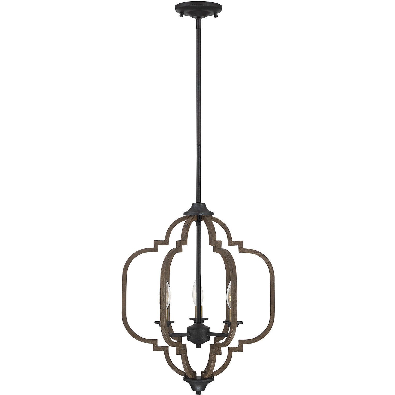 Westwood 3 Light 16 inch Barrelwood with Brass Pendant Ceiling Light