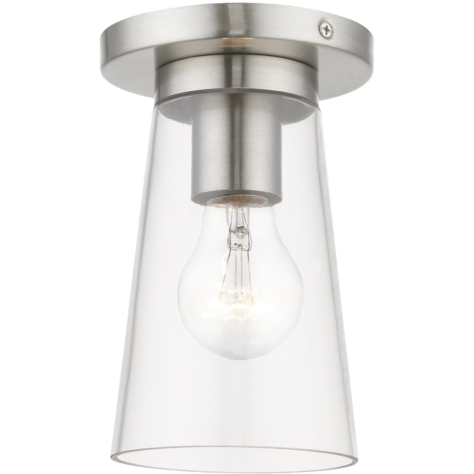 Cityview 1 Light 4.75 inch Brushed Nickel Small Flush Mount Ceiling Light, Small