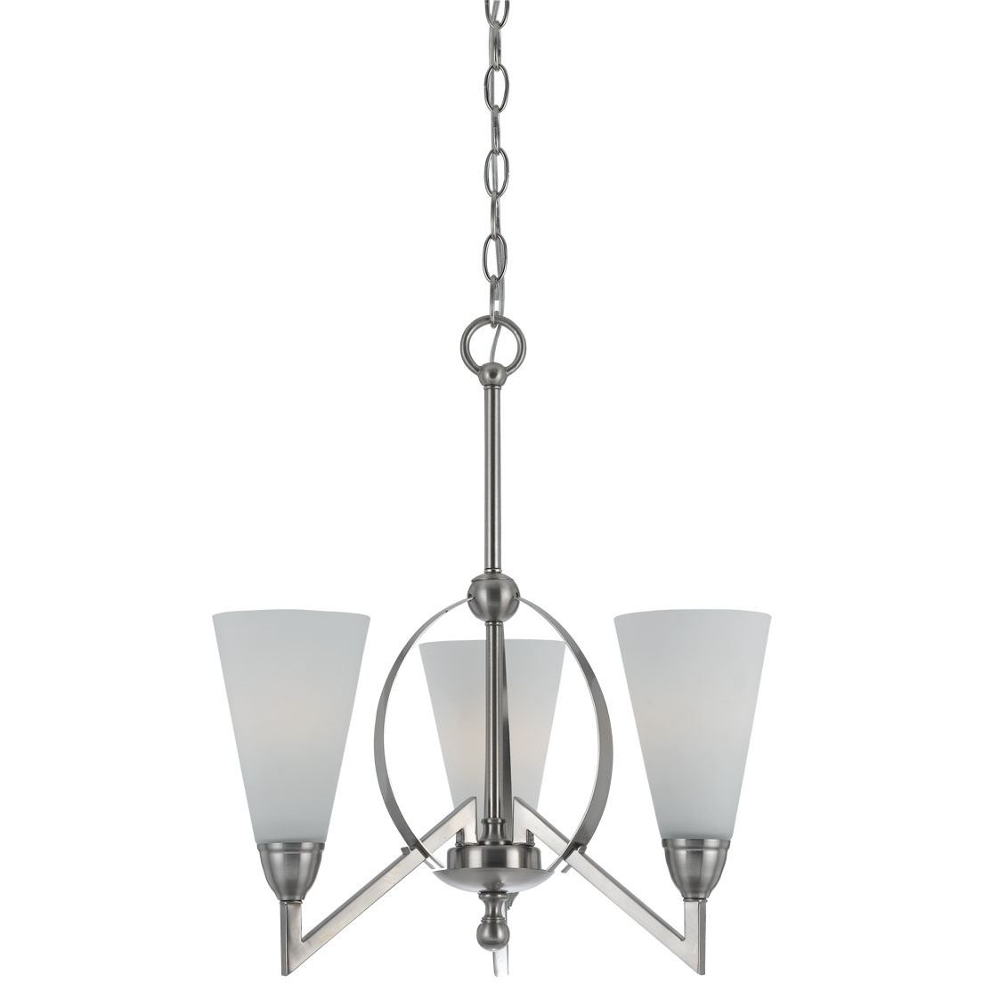 Canroe 3 Light 18 inch Brushed Steel Chandelier Ceiling Light