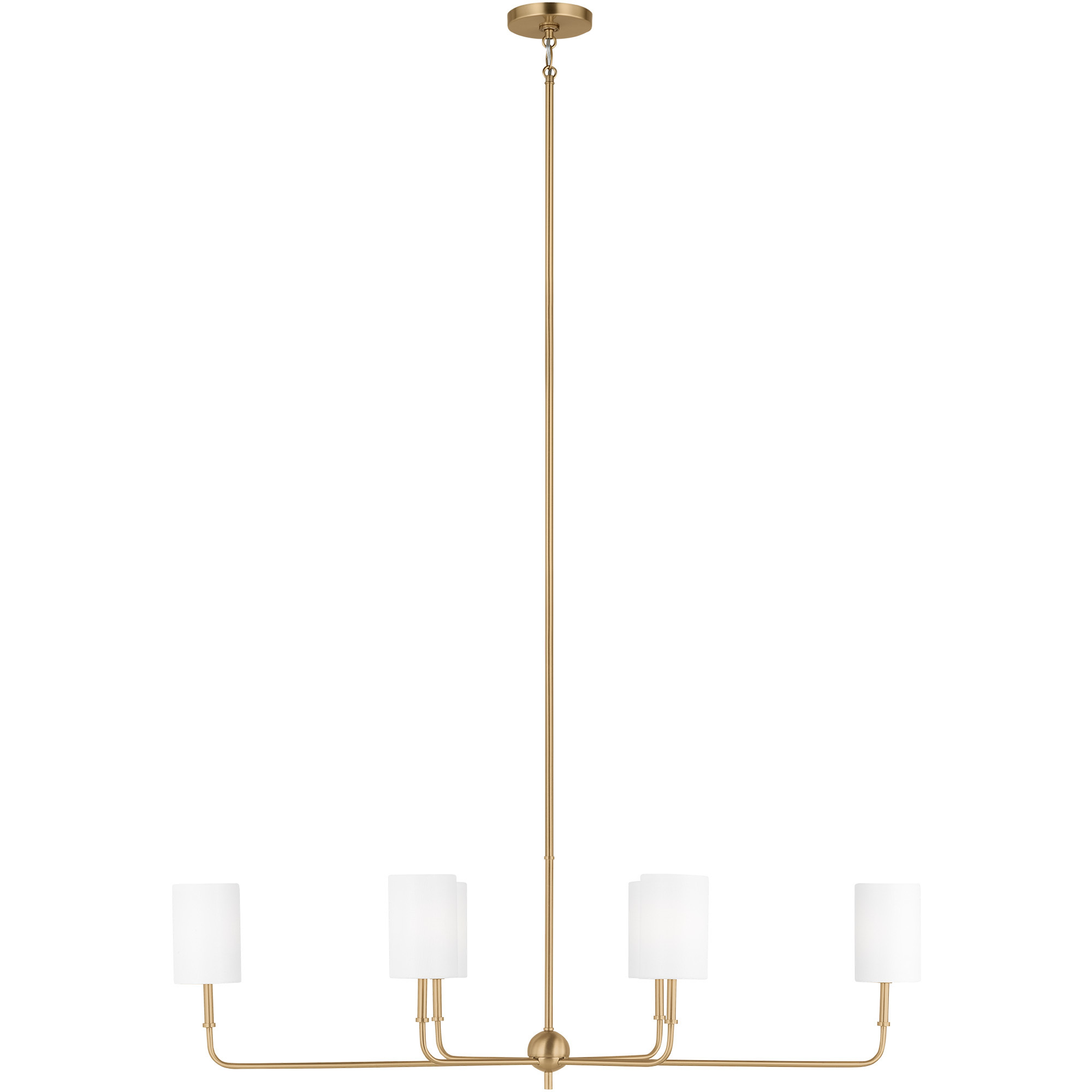 Foxdale 6 Light 44 inch Satin Brass Linear Chandelier Ceiling Light