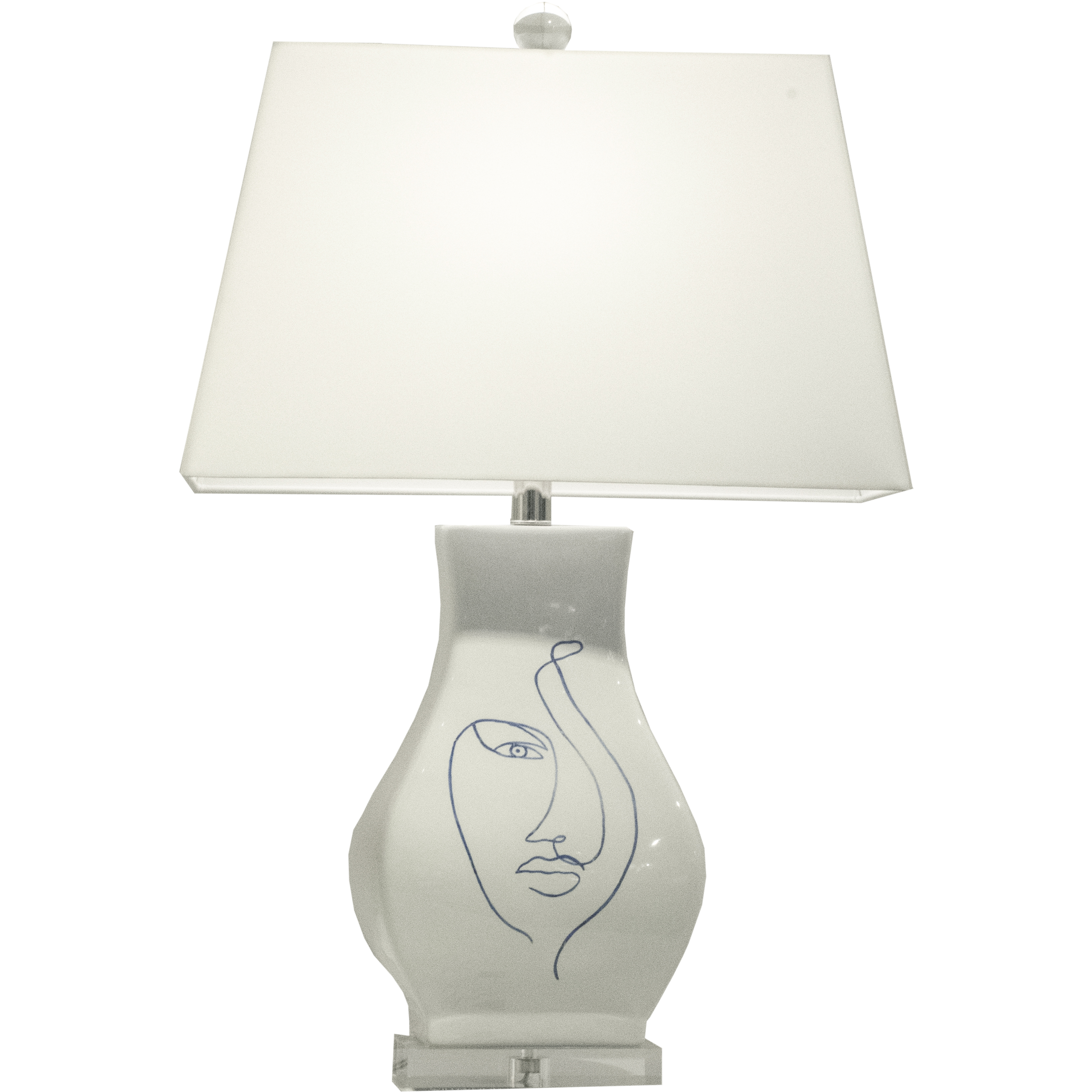 Abstract Portrait I 20 inch 100.00 watt White/Cream Table Lamp Portable Light