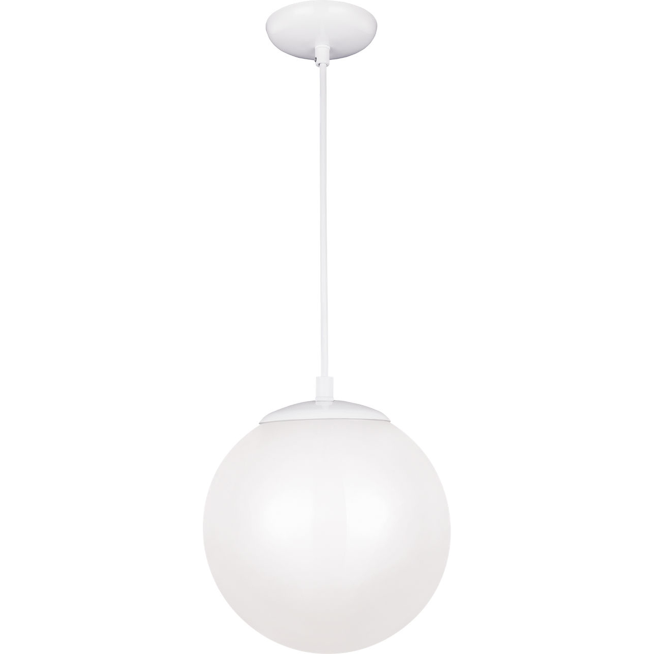 Leo - Hanging Globe 1 Light 10 inch White Pendant Ceiling Light