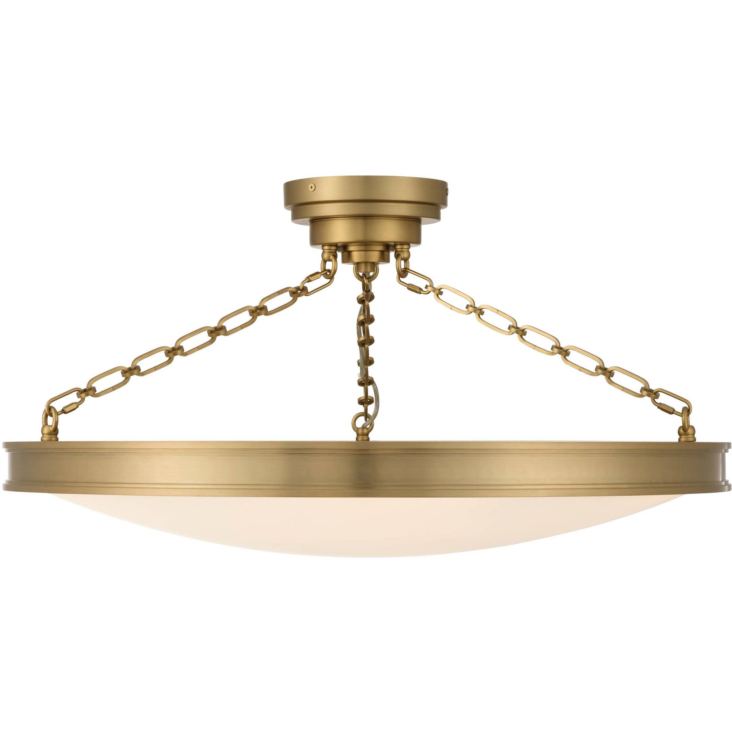 Cameron 1 Light 30 inch Brushed Champagne Brass Semi-Flush Mount Ceiling Light