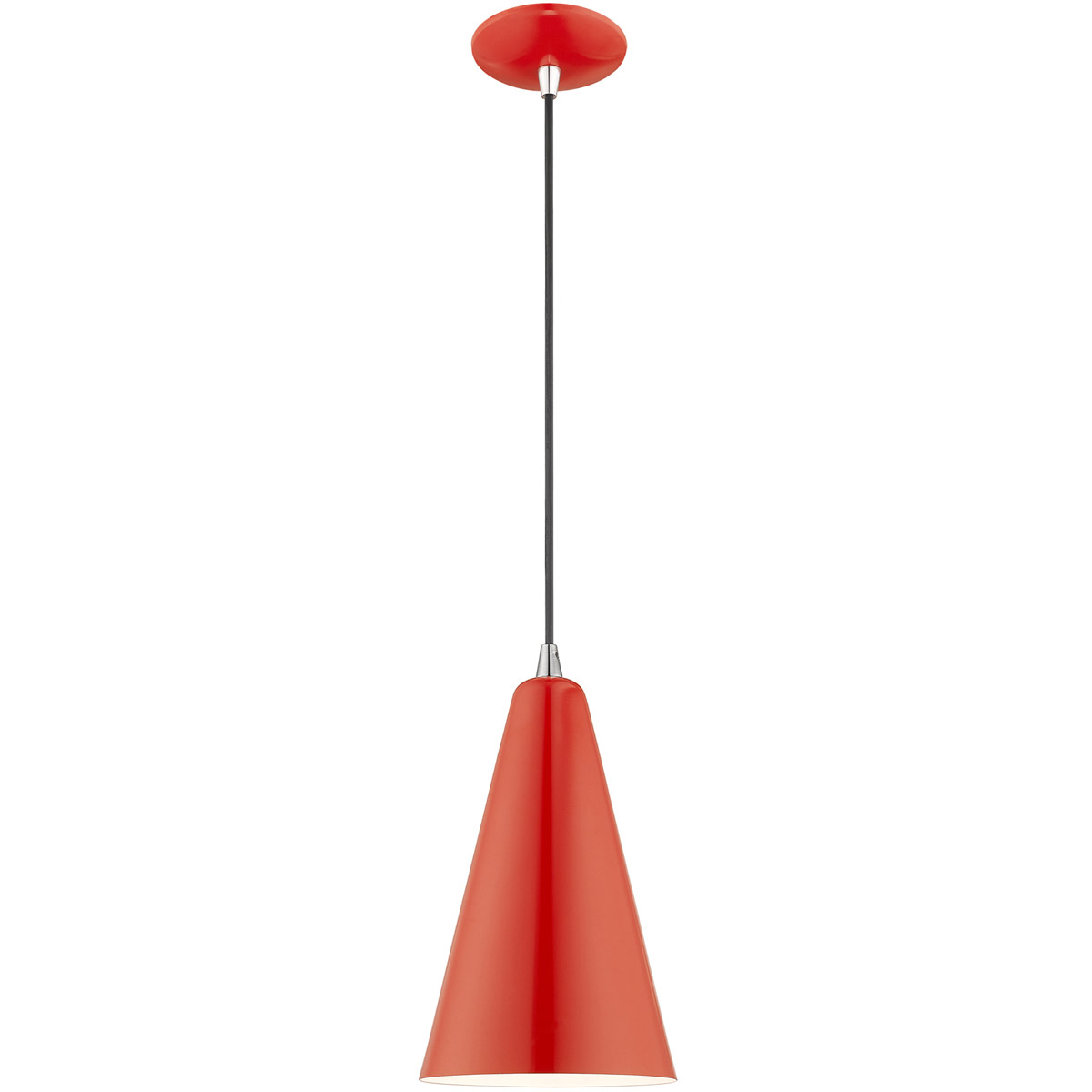 Allison 1 Light 7.38 inch Shiny Red Mini Pendant Ceiling Light