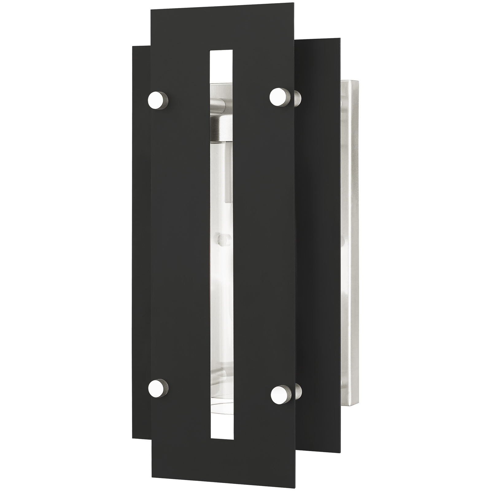 Utrecht 1 Light 14 inch Black with Brushed Nickel Accents Medium Outdoor Wall Lantern