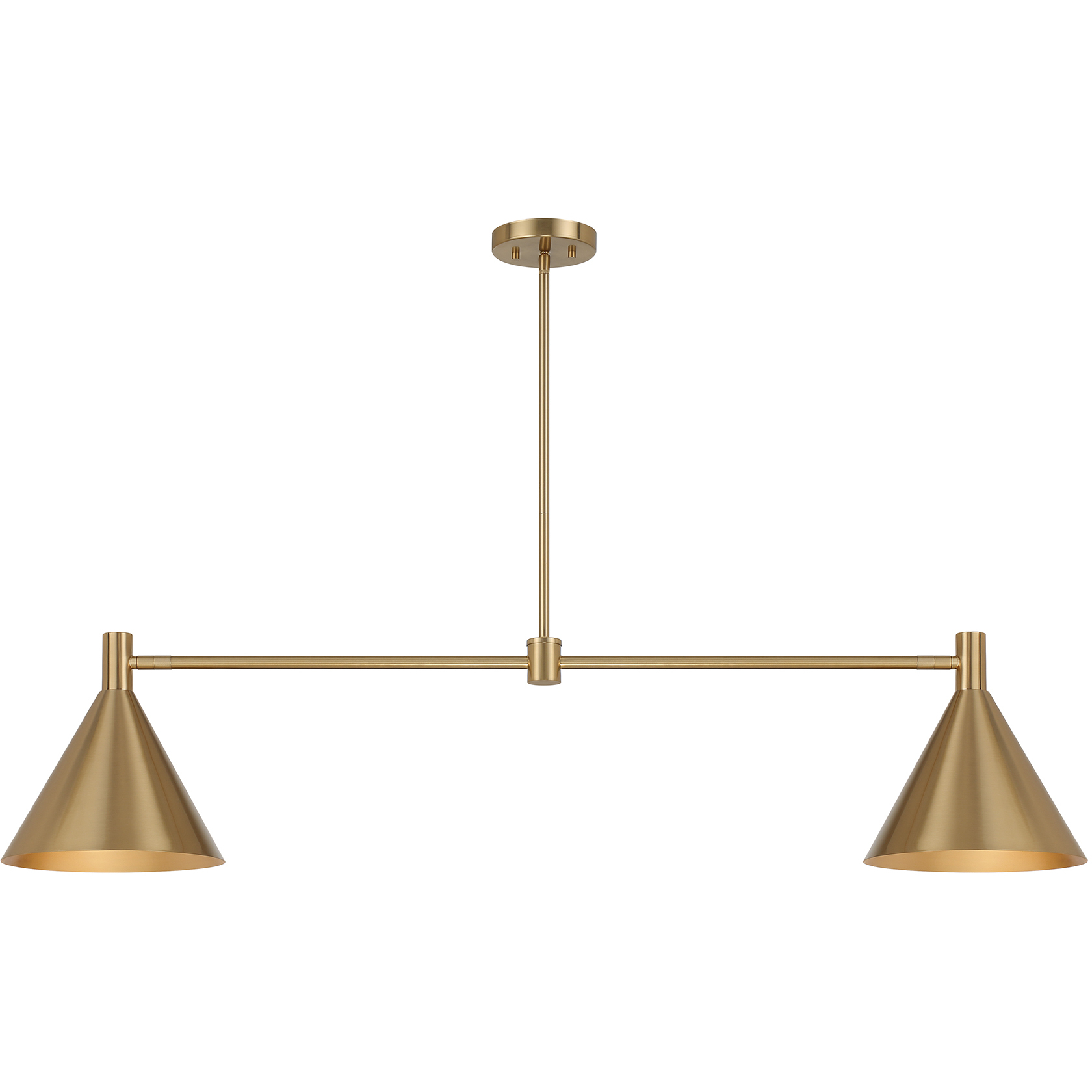 Pharos 2 Light 50 inch Noble Brass Linear Chandelier Ceiling Light