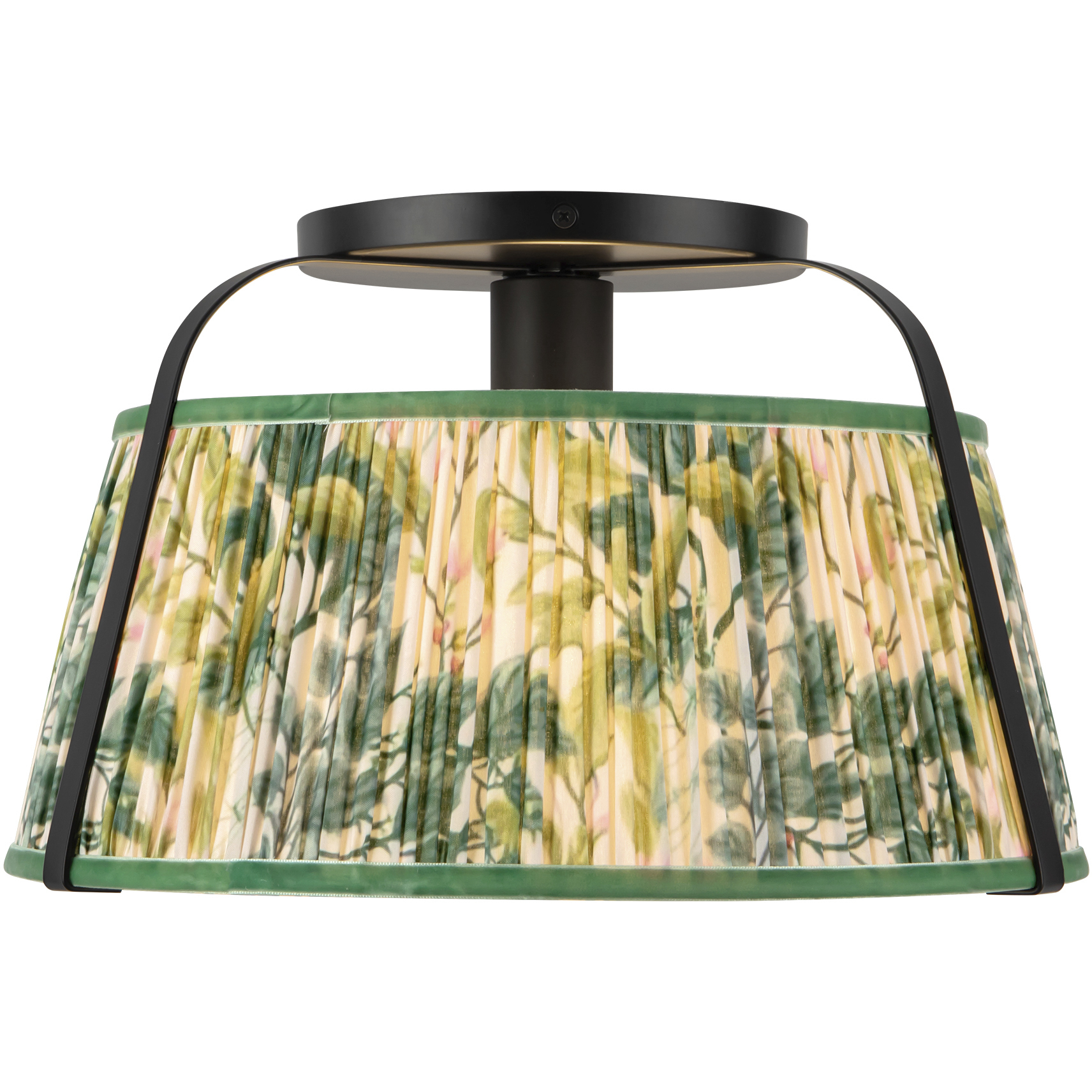 Alora Mood Scout 1 Light 13.25 inch Matte Black and Green Linen Semi-Flush Mount Ceiling Light
