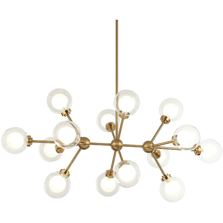 Solaris 14 Light 22.63 inch Aged Gold Brass Pendant Ceiling Light