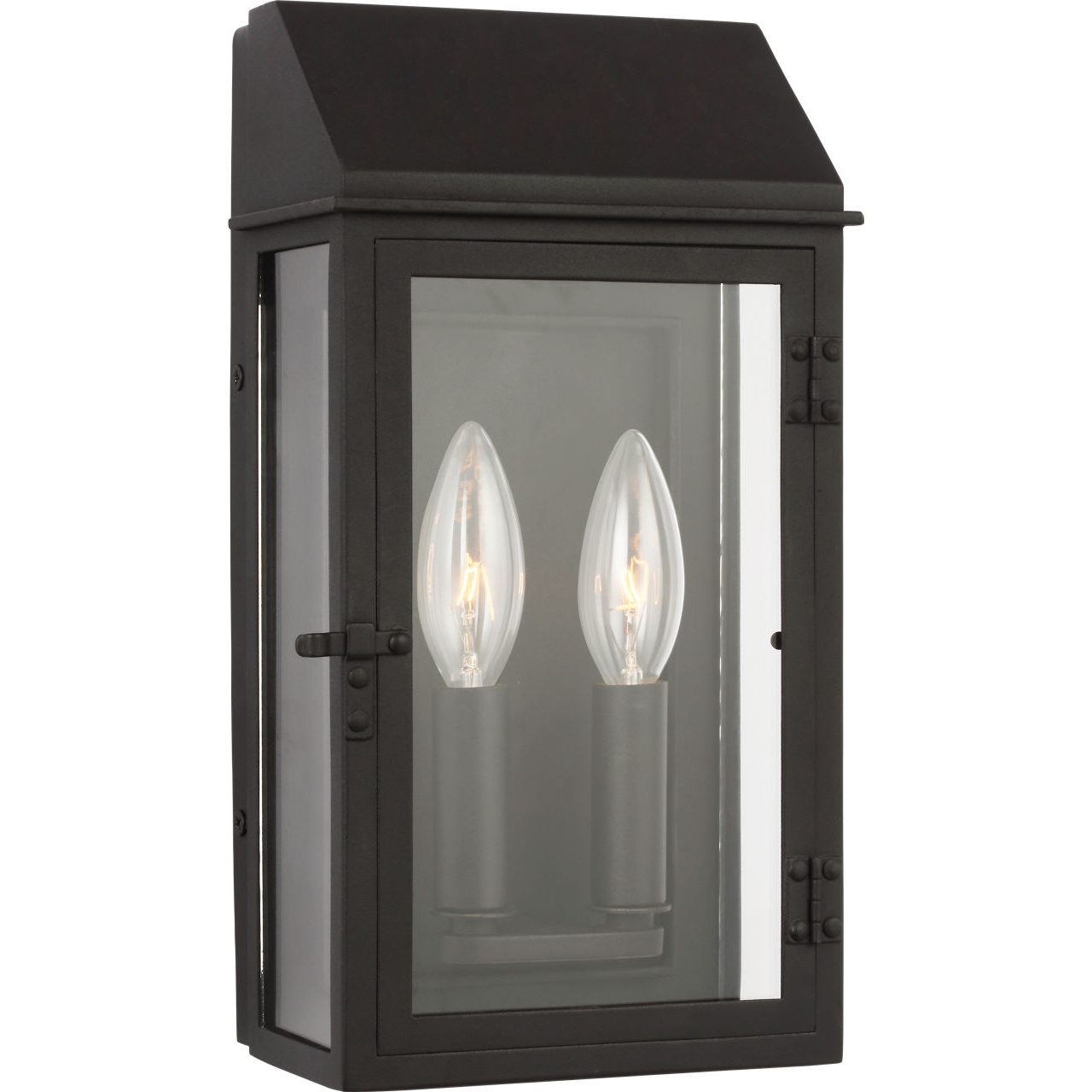 C&M by Chapman & Myers Hingham 2 Light 12 inch Textured Black Outdoor Wall Lantern