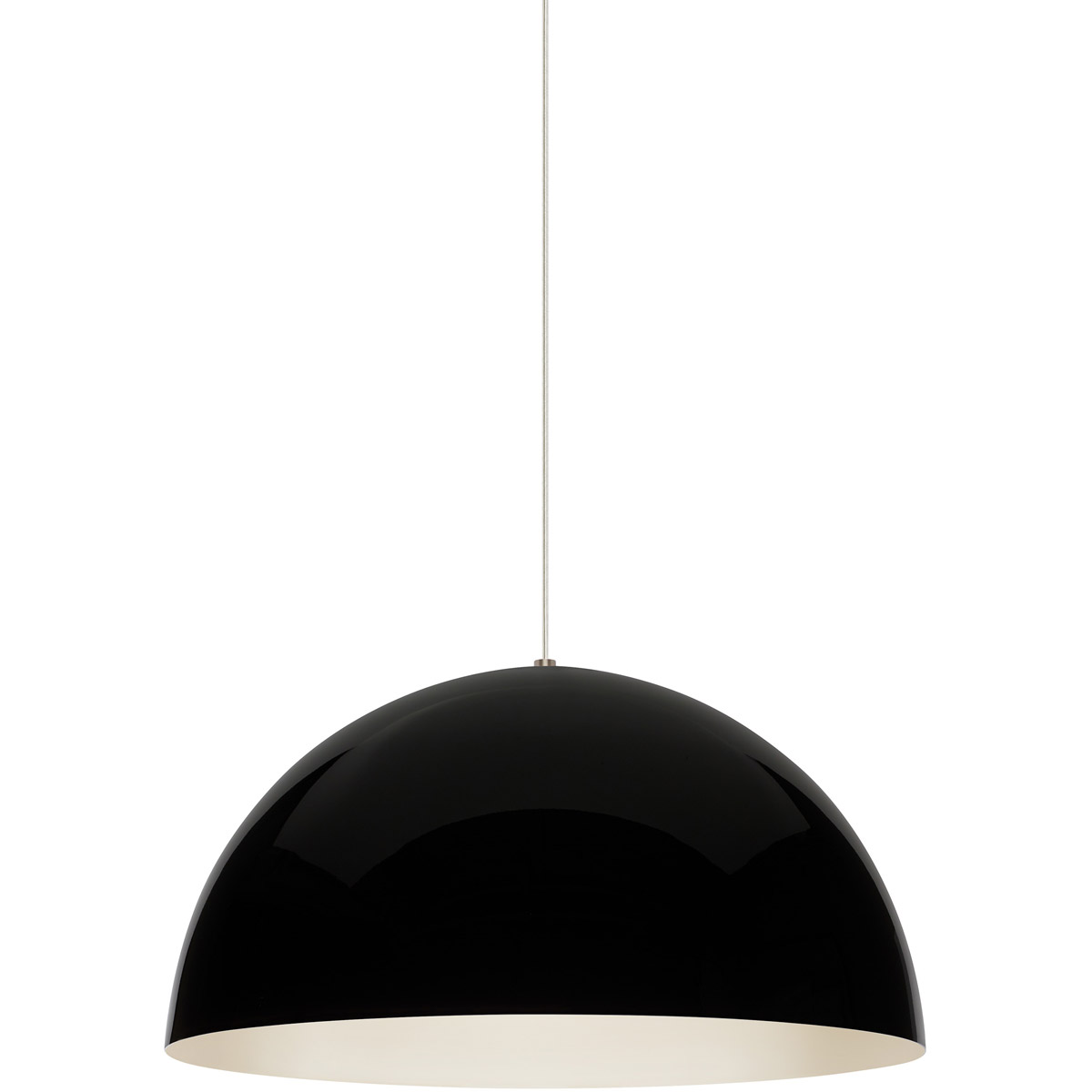 Powell Street LED 24 inch Satin Nickel Pendant Ceiling Light in Gloss Black/White, LED 80 CRI 3000K