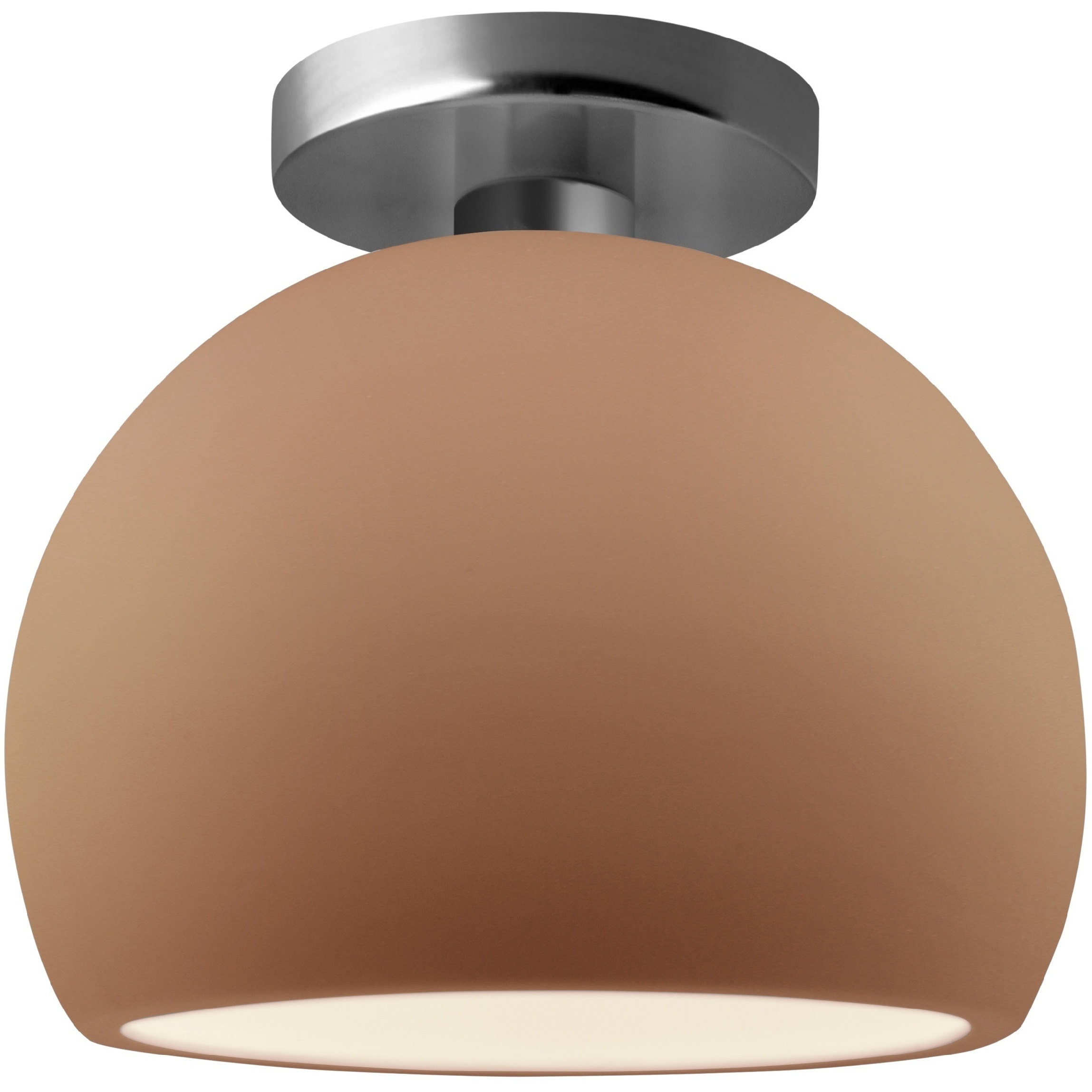 Radiance 1 Light 7 inch Adobe and Brushed Nickel Semi Flush Ceiling Light
