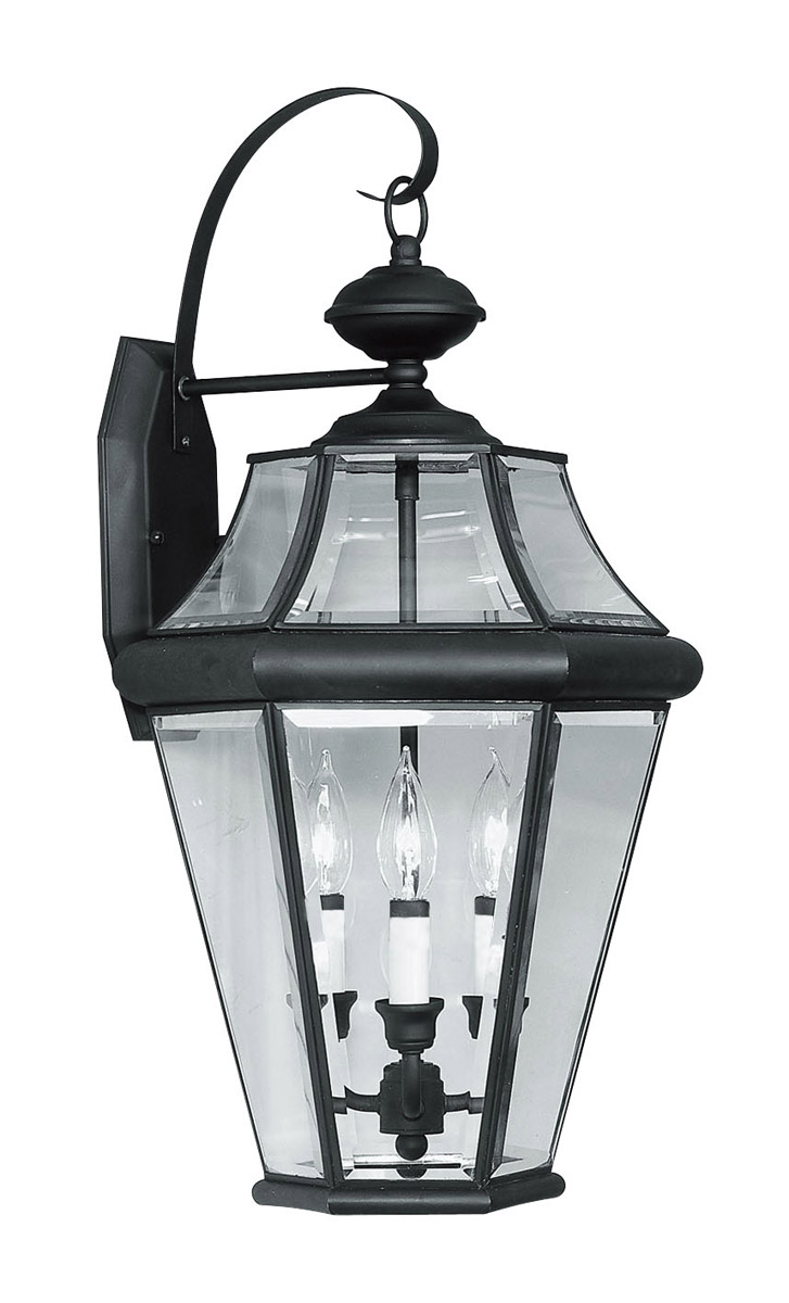 Georgetown 3 Light 24 inch Black Outdoor Wall Lantern