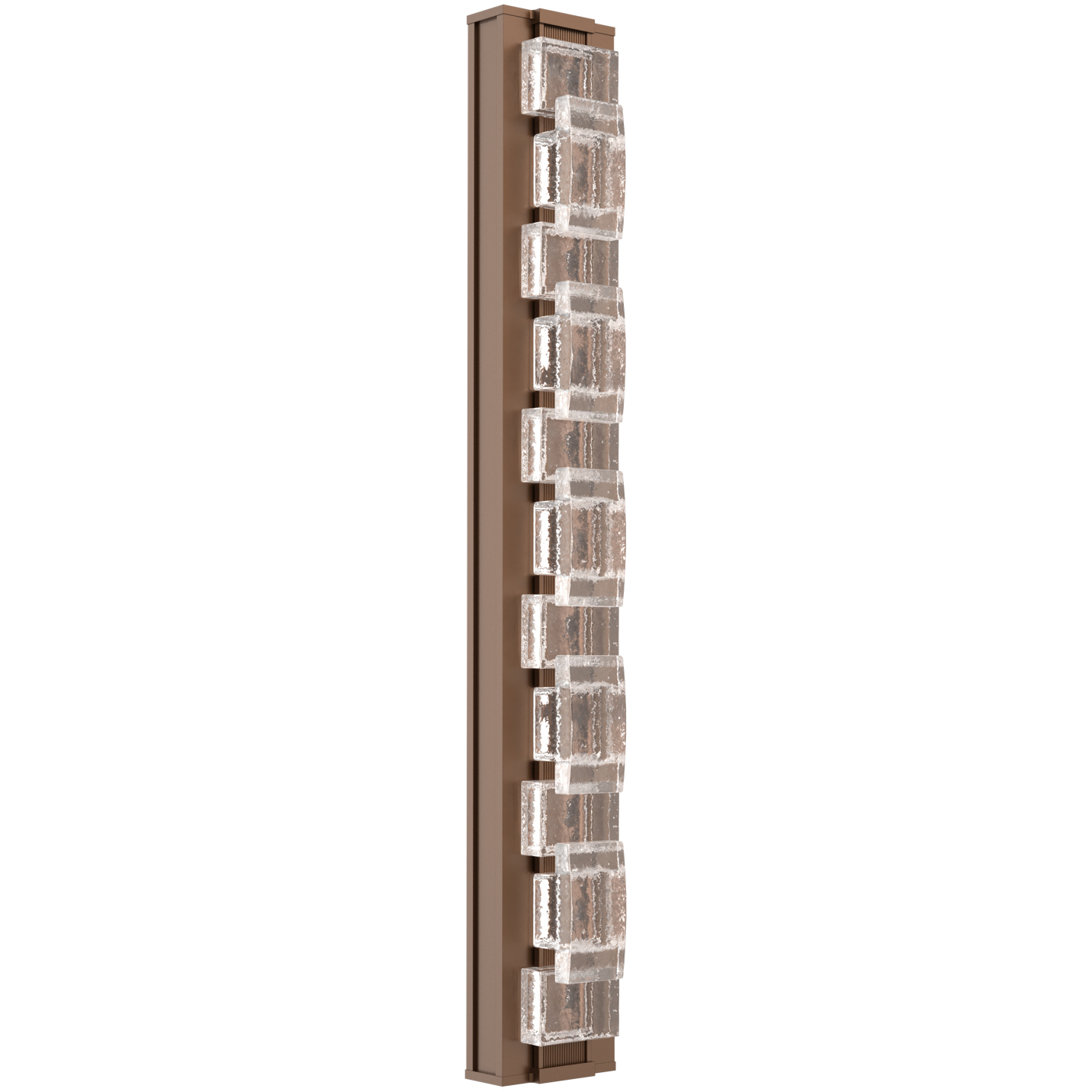 Tessera Sconce Wall Light in 3000K LED, Burnished Bronze, Tetro Cast, Large