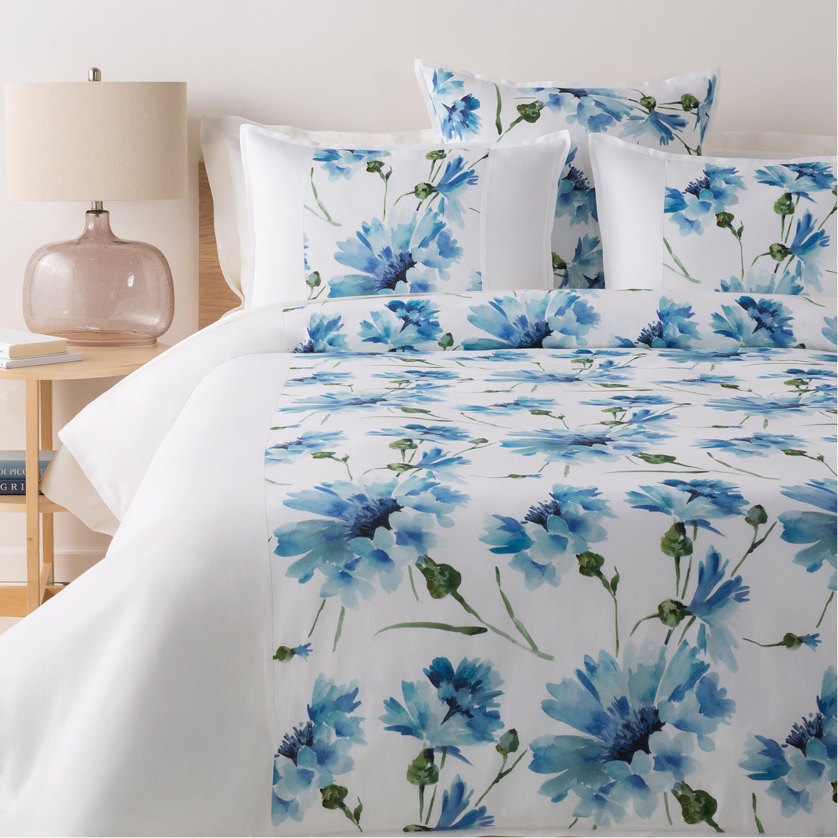 Gardenia White and Green Duvet Set, Twin