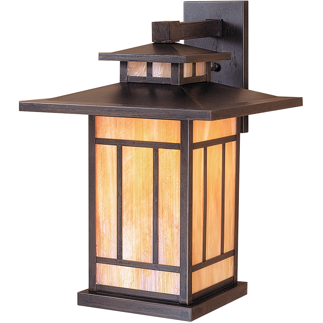 Kennebec 1 Light 17.5 inch Rustic Brown Outdoor Wall Mount in White Opalescent