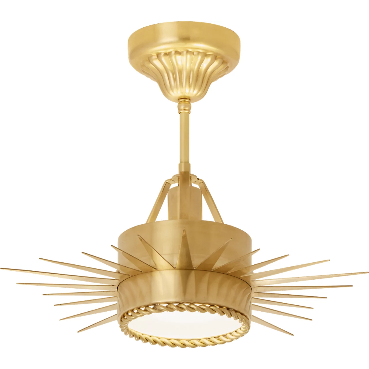 Suzanne Kasler Soleil 1 Light 16 inch Hand-Rubbed Antique Brass Semi-Flush Mount Ceiling Light, Small
