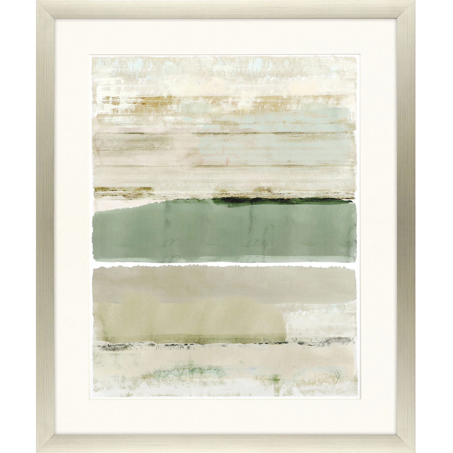 Miles Away Green and Beige and Neutral and Pink Framed Art