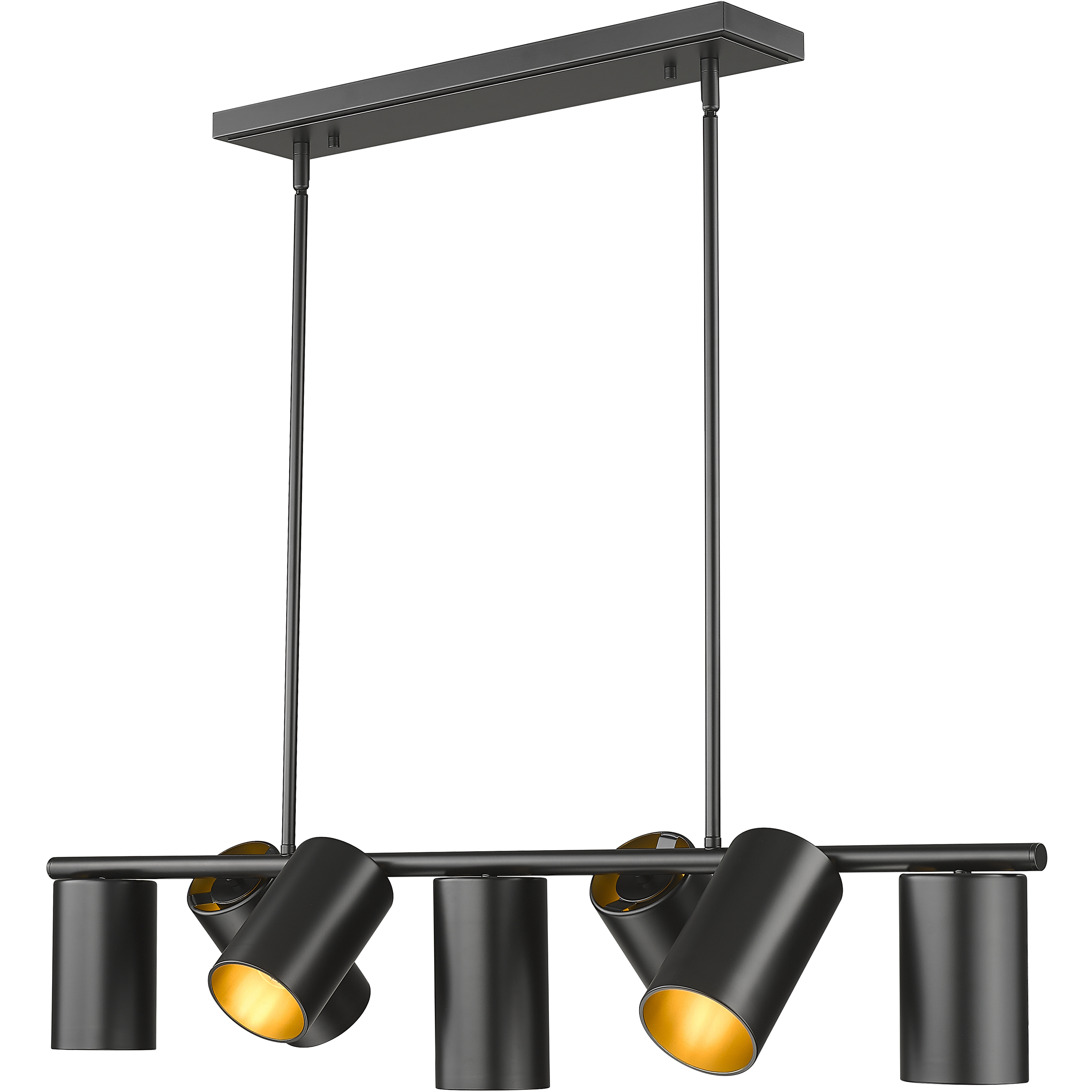 Lumina 7 Light 42 inch Matte Black Linear Chandelier Ceiling Light