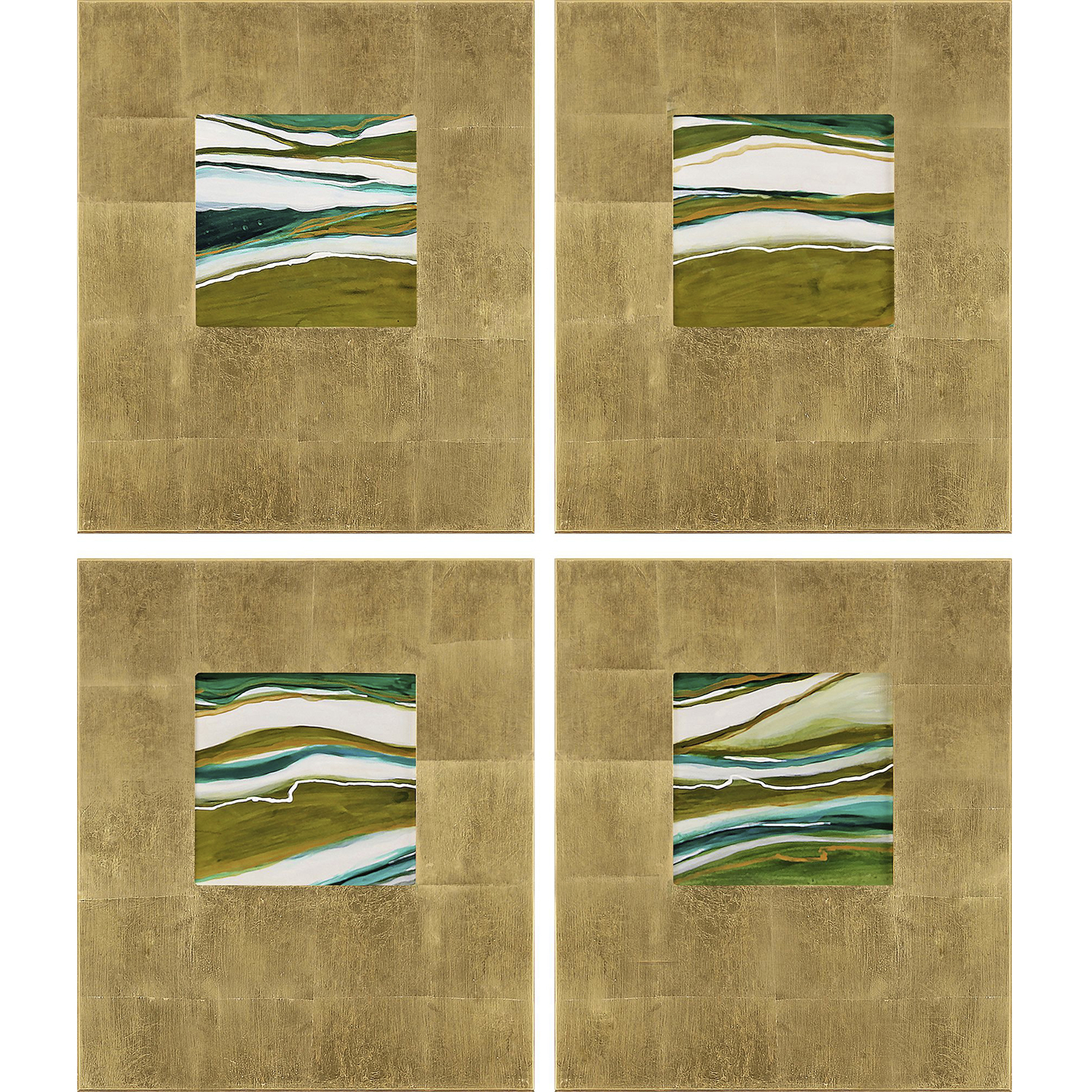 Galaxy Series Green and Metallic and White and Turquoise Wall Sculpture, The Studio