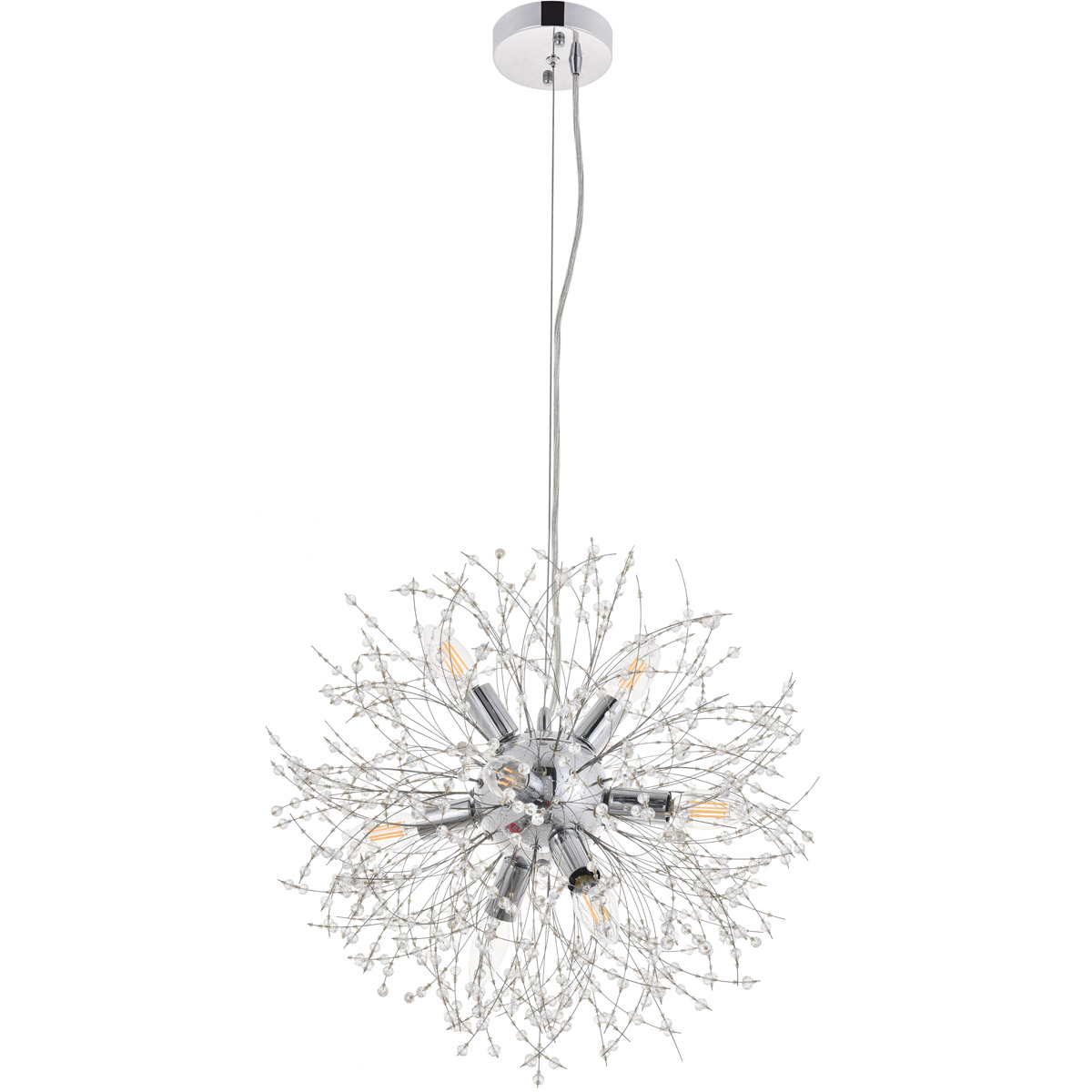Flores 8 Light 20 inch Chrome Pendant Ceiling Light