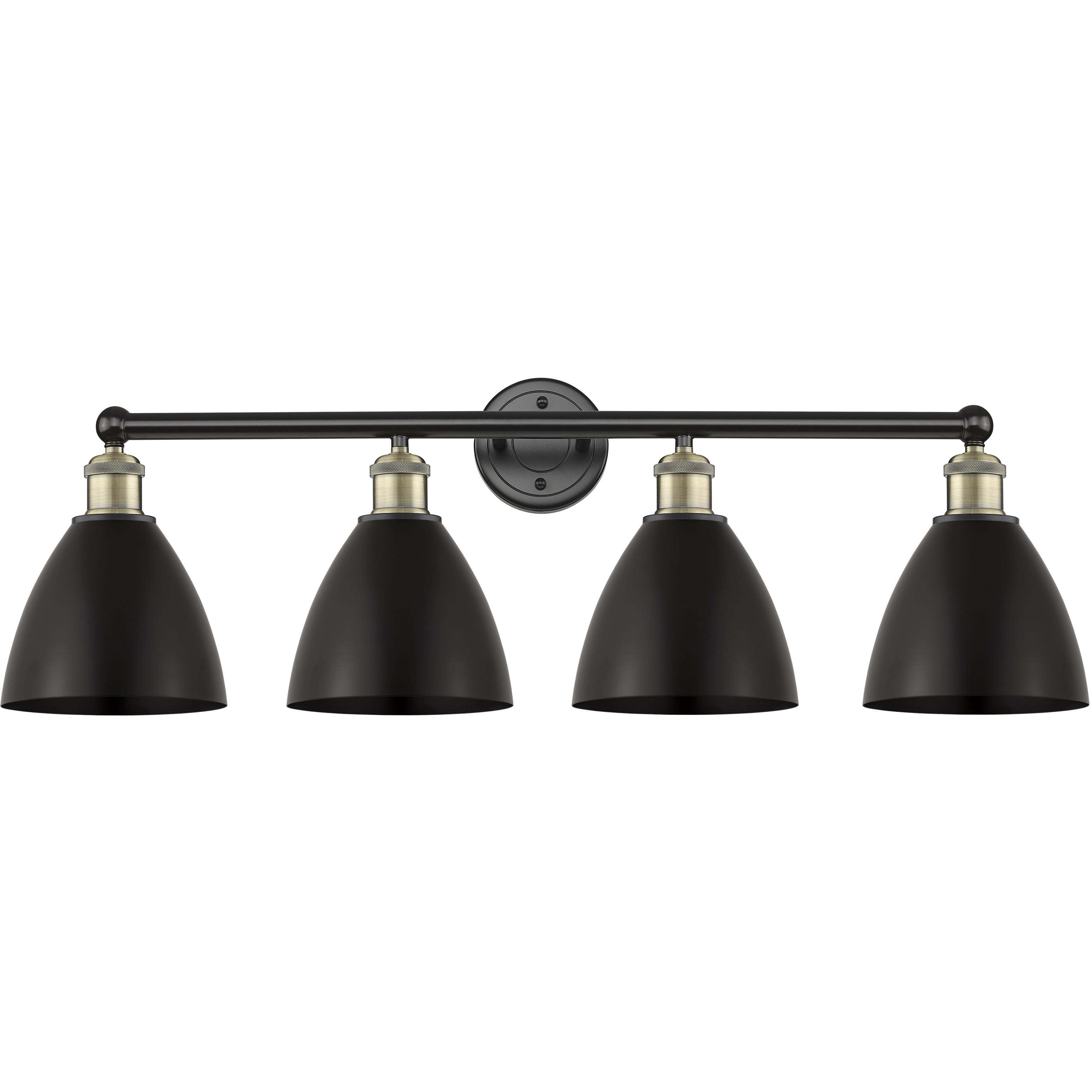 Metal Bristol 4 Light 34.5 inch Black Antique Brass Bath Vanity Light Wall Light in Matte Black