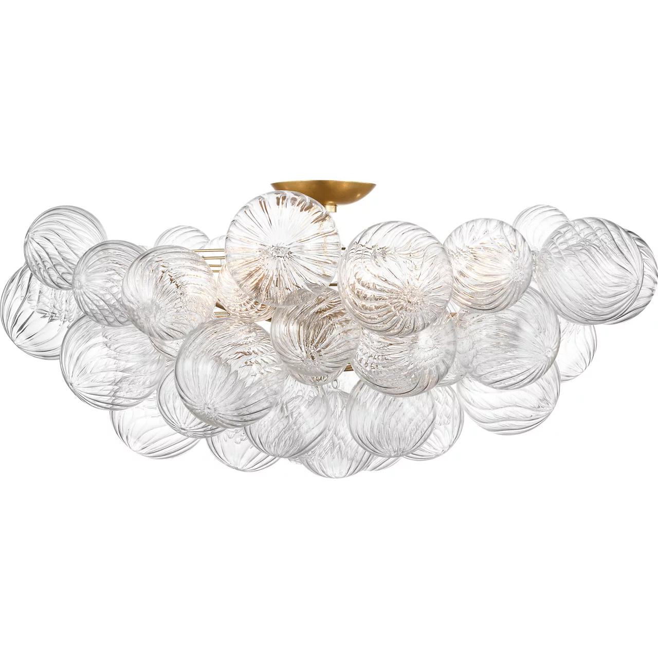 Julie Neill Talia LED 37.5 inch Gild and Clear Swirled Glass Flush Mount Ceiling Light, Grande