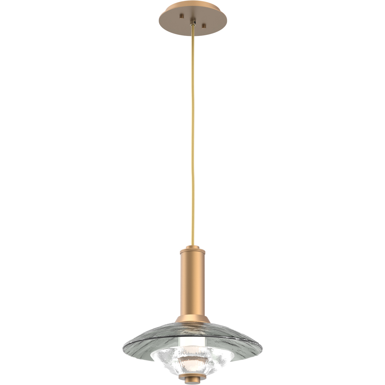 Cirrus LED 12 inch Novel Brass Pendant Ceiling Light in Smoke Granite, Medium