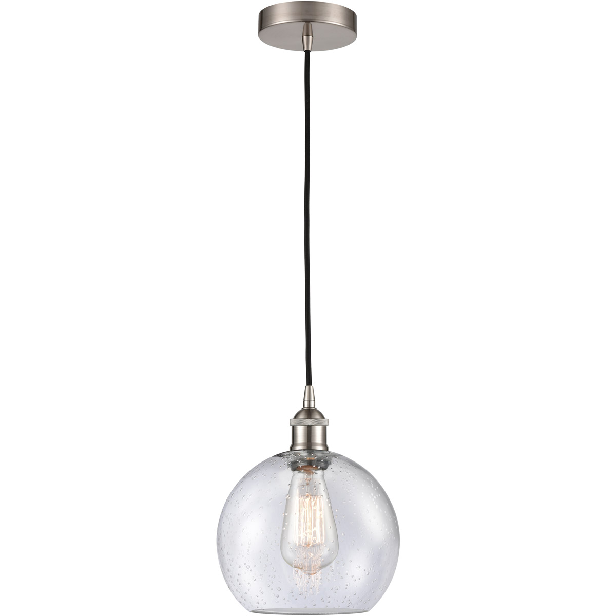 Edison Athens 1 Light 8 inch Brushed Satin Nickel Mini Pendant Ceiling Light